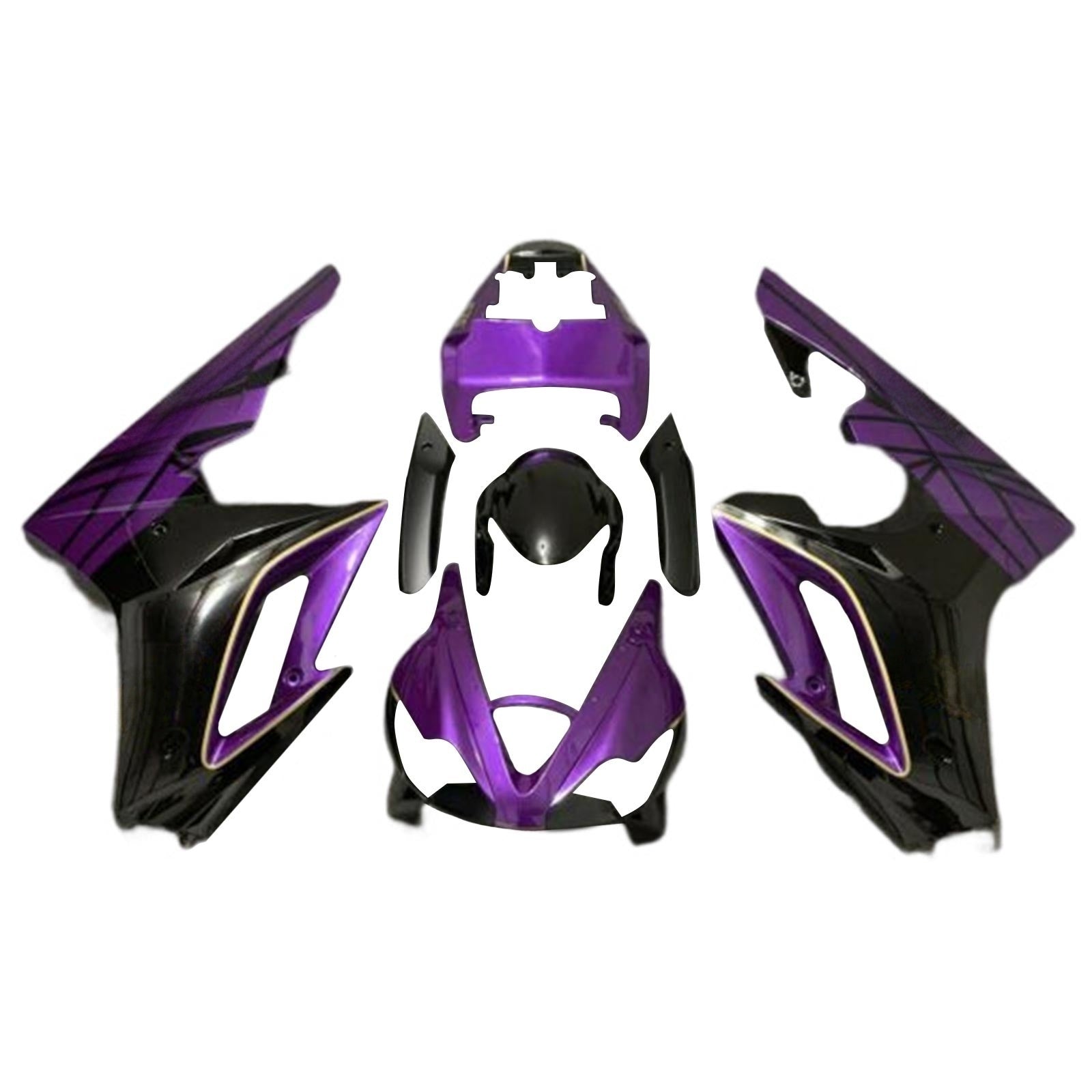 Amotopart 2009-2012 Triumph Daytona 675 Black & Purple Style3 Fairing Kit