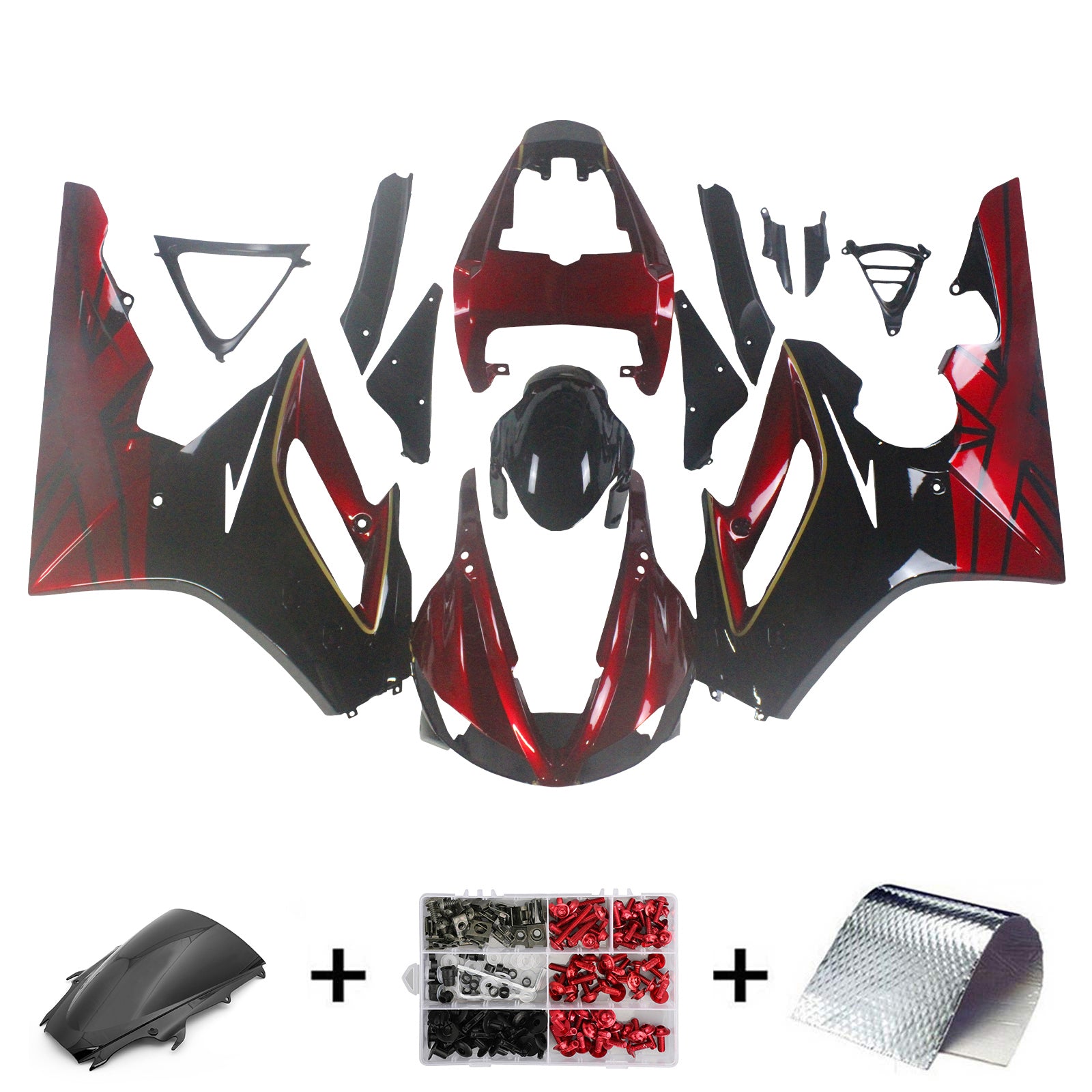 Amotopart 2009-2012 Triumph Daytona 675 Rot&Schwarzes Verkleidungsset