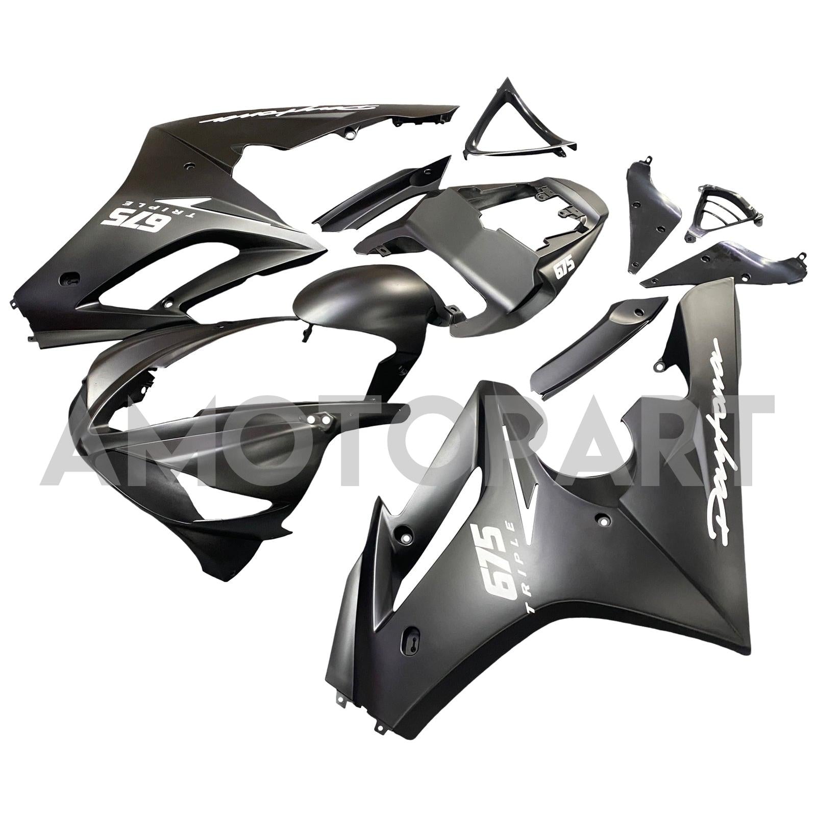 AMOTOPT 2009-2012 Triumph Daytona 675 Black Style2 Kit de carenagem
