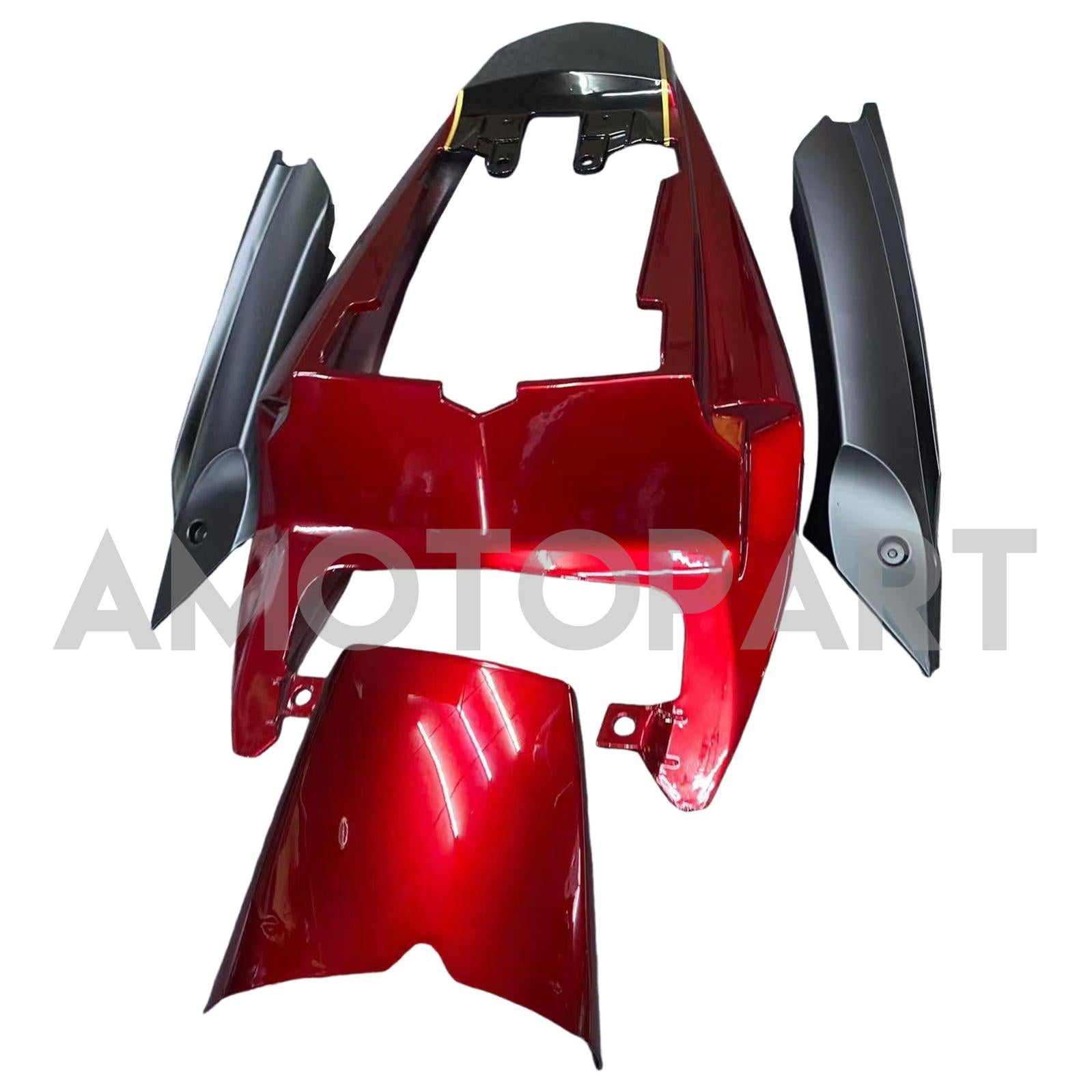 Amotopart 2009-2012 Triumph Daytona 675 Kit de carénage noir rouge noir brillant