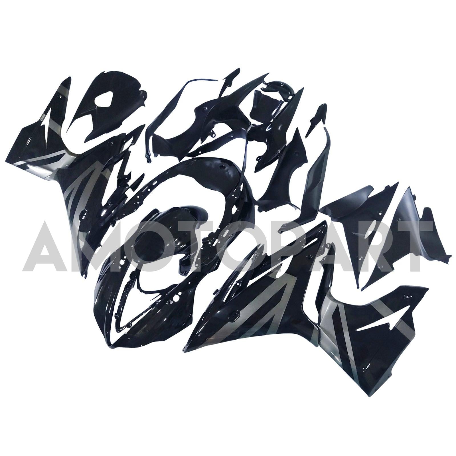 Amotopart 2013-2017 Triumph Daytona 675 Glossy Black Grey Fairing Kit