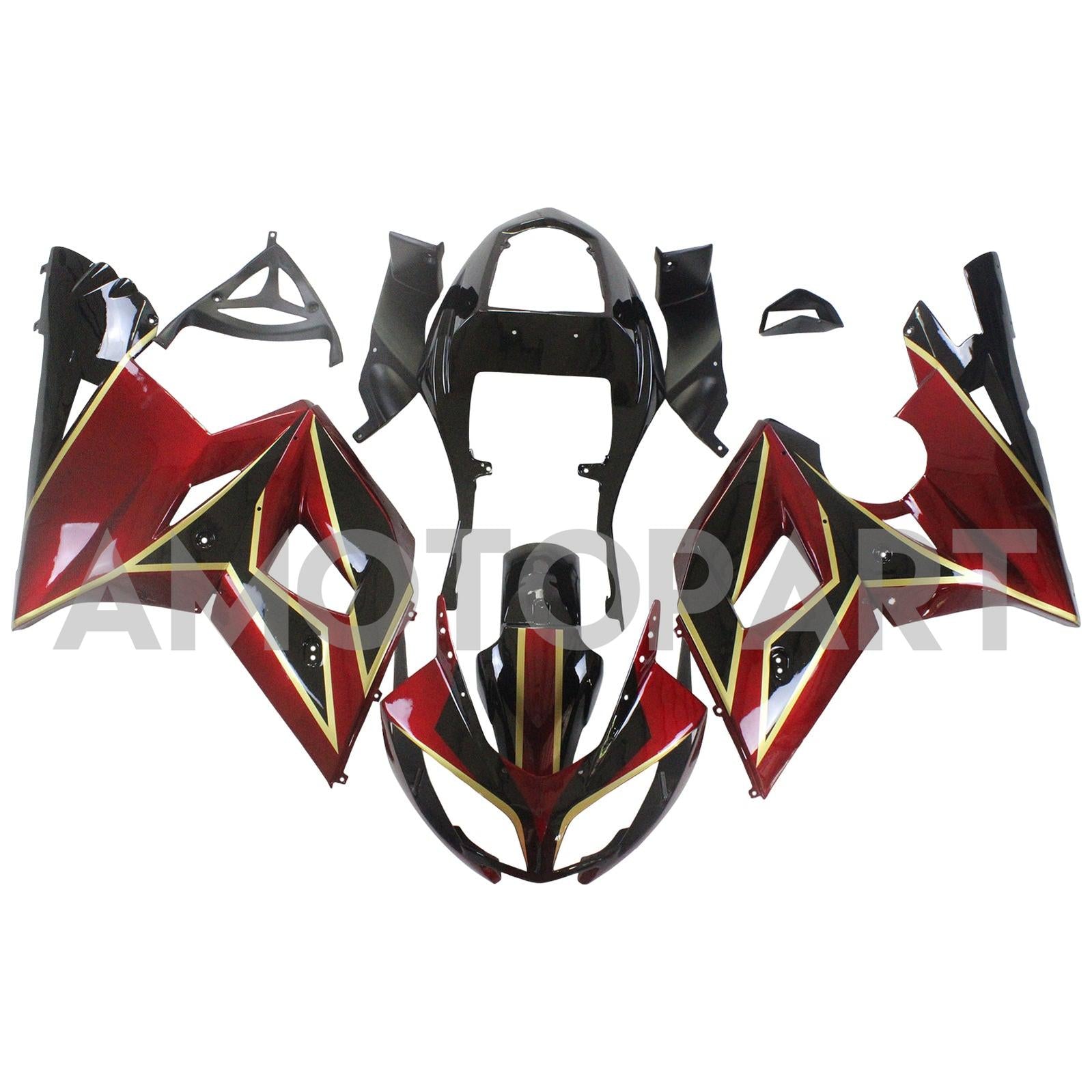 Amotopart 2002-2005 Triumph Daytona 600 650 Red&Gold Fairing Kit
