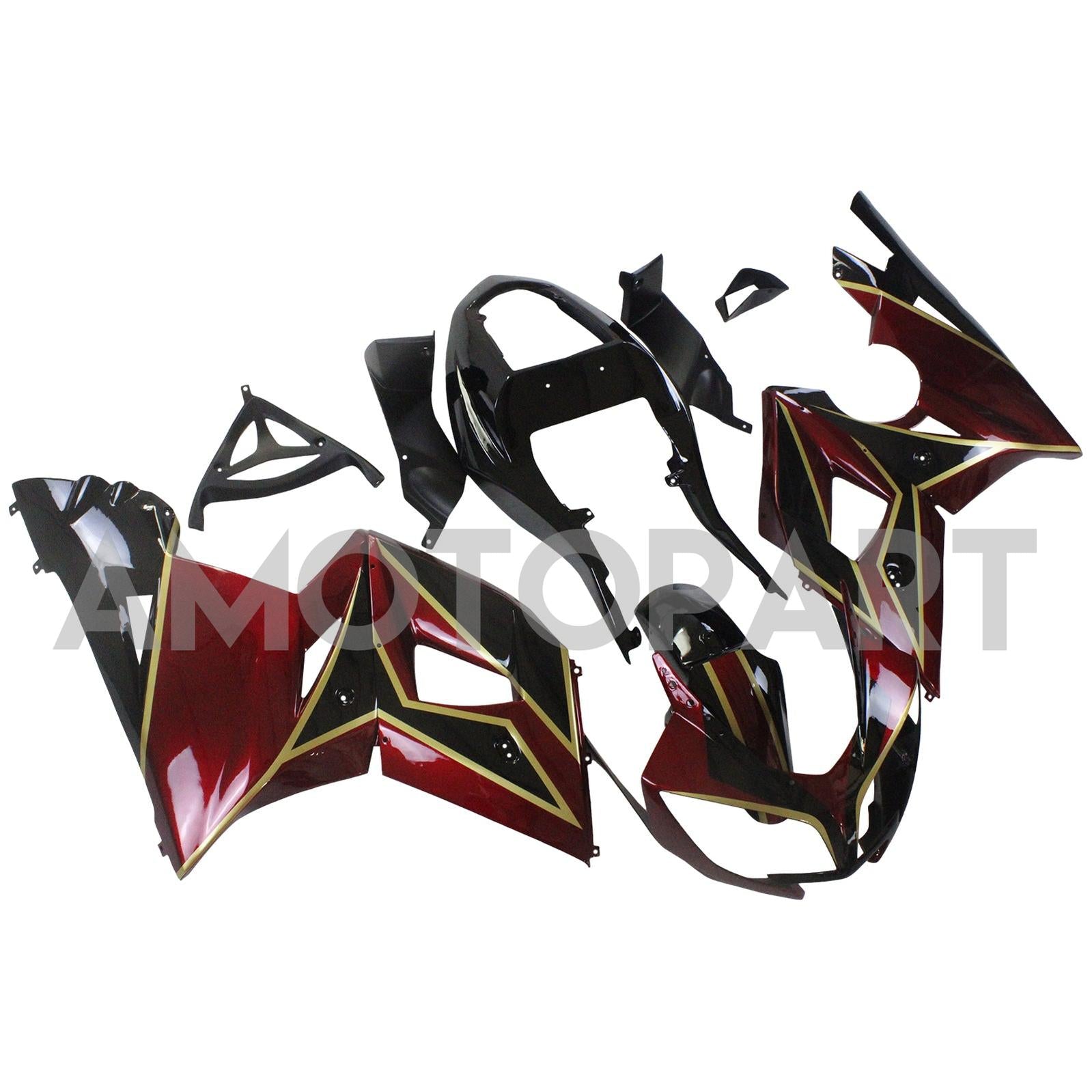 Amotopart 2002-2005 Triumph Daytona 600 650 Red&Gold Fairing Kit