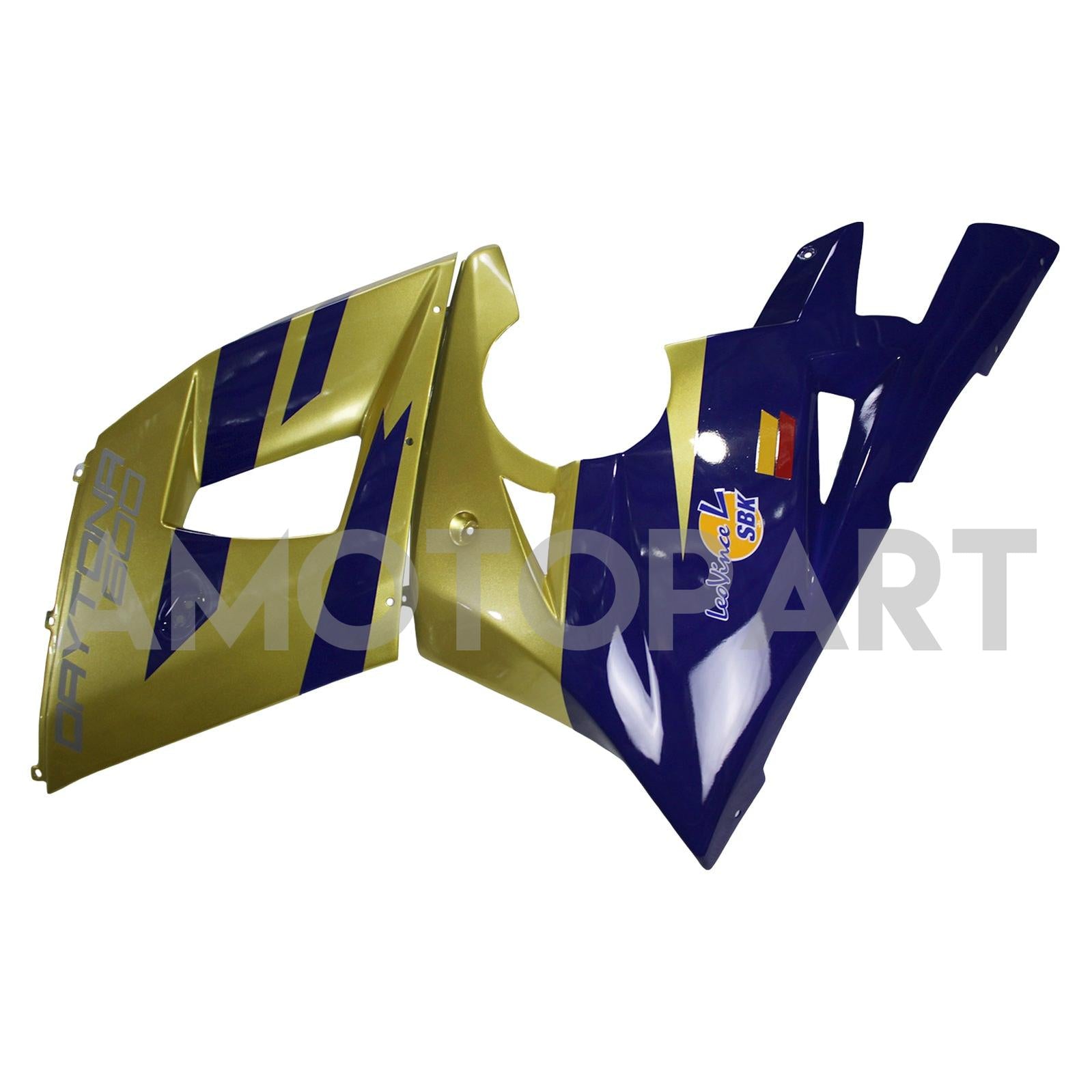 Amotopart 2002-2005 Triumph Daytona 600 650 Gold&Blue Fairing Kit