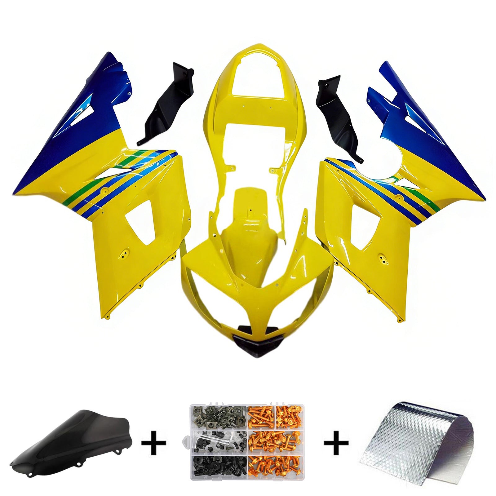 Amotopart 2002-2005 Triumph Daytona 600 650 Blue&Yellow Fairing Kit