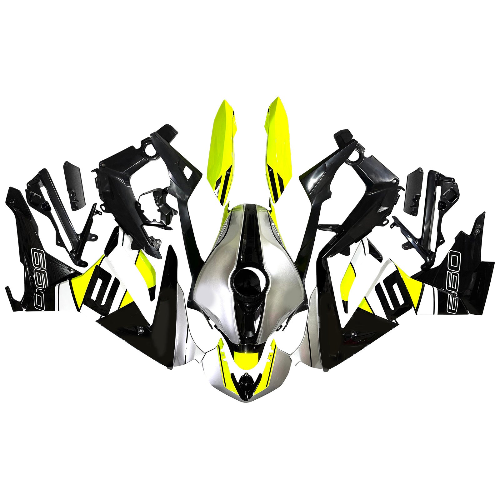 Amotopart 2024-2025 Kit carena Triumph Daytona 660 Nero Bianco Giallo