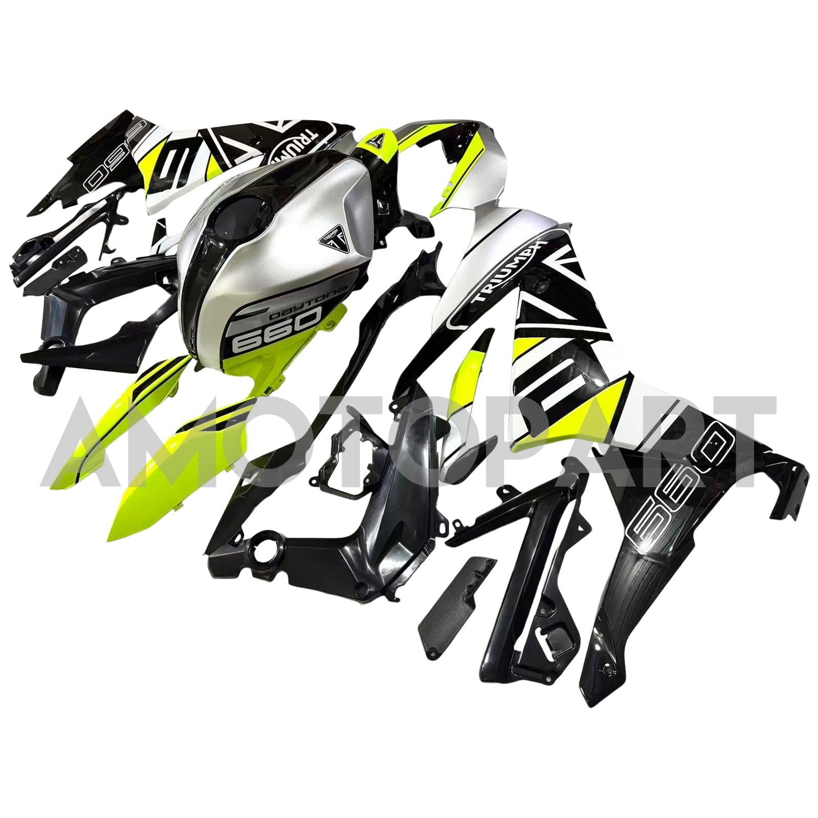 Amotopart 2024-2025 Triumph Daytona 660 Black White Yellow Fairing Kit