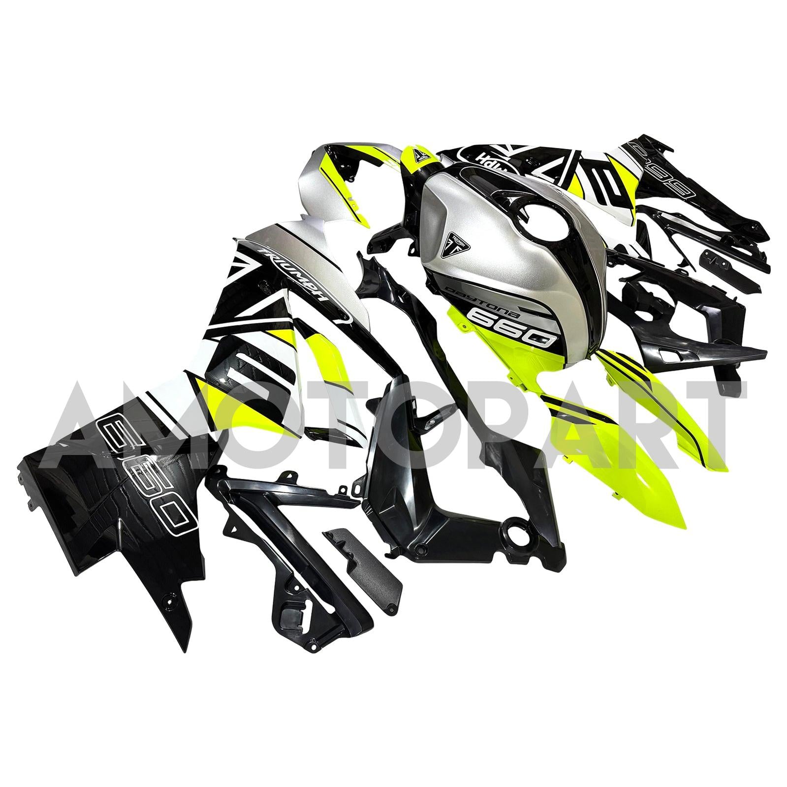 Amotopart 2024-2025 Triumph Daytona 660 Black White Yellow Fairing Kit
