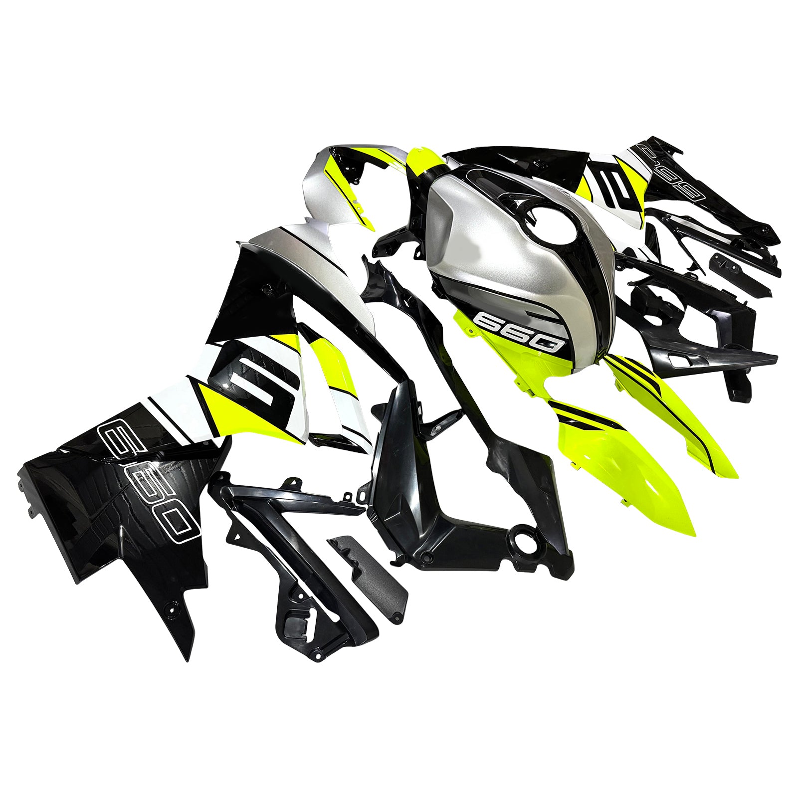 Amotopart 2024-2025 Kit carena Triumph Daytona 660 Nero Bianco Giallo