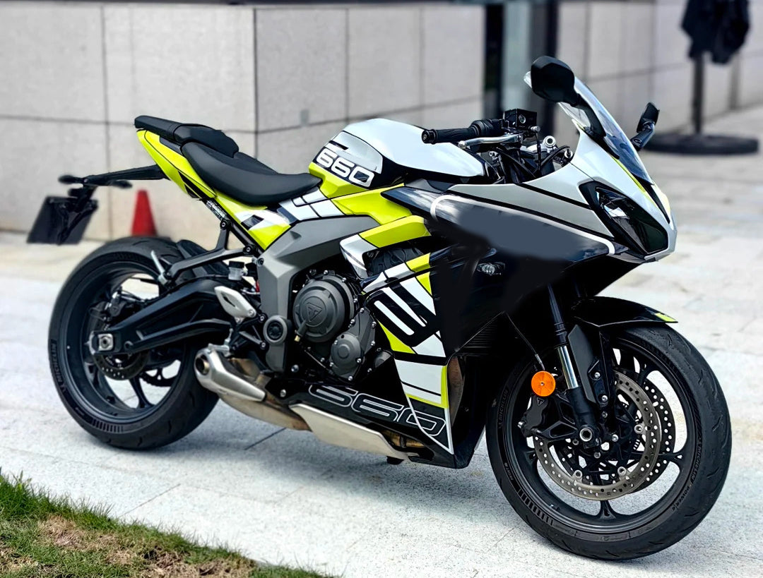 Amotopart 2024-2025 Kit carena Triumph Daytona 660 Nero Bianco Giallo