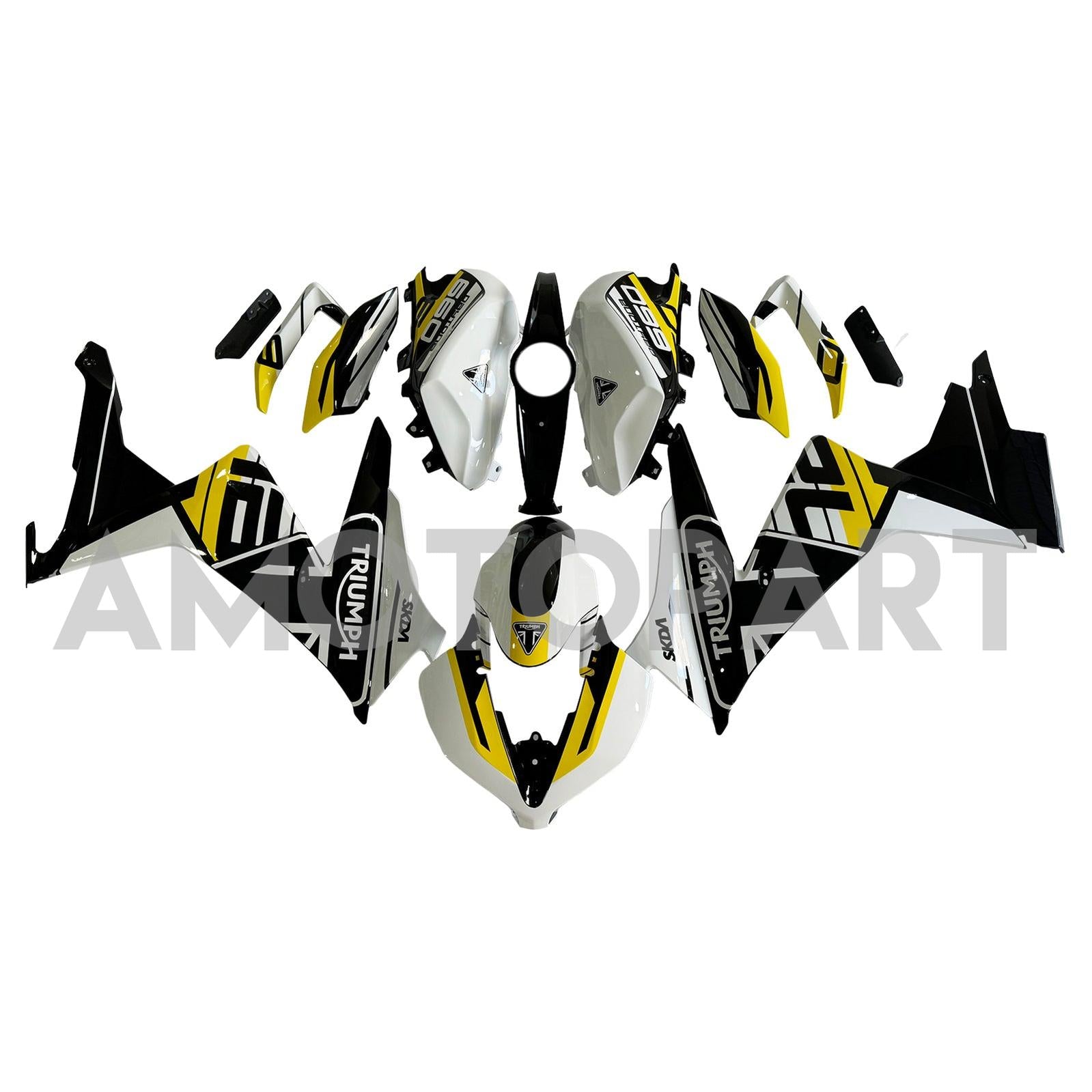 Amotopart 2024-2025 Triumph Daytona 660 Yellow Black White Fairing Kit
