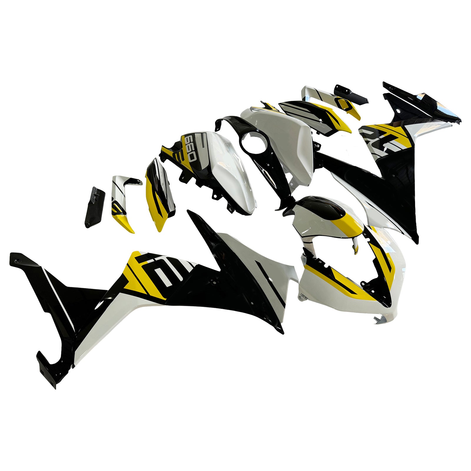 Amotopart 2024-2025 Triumph Daytona 660 Yellow Black White Fairing Kit