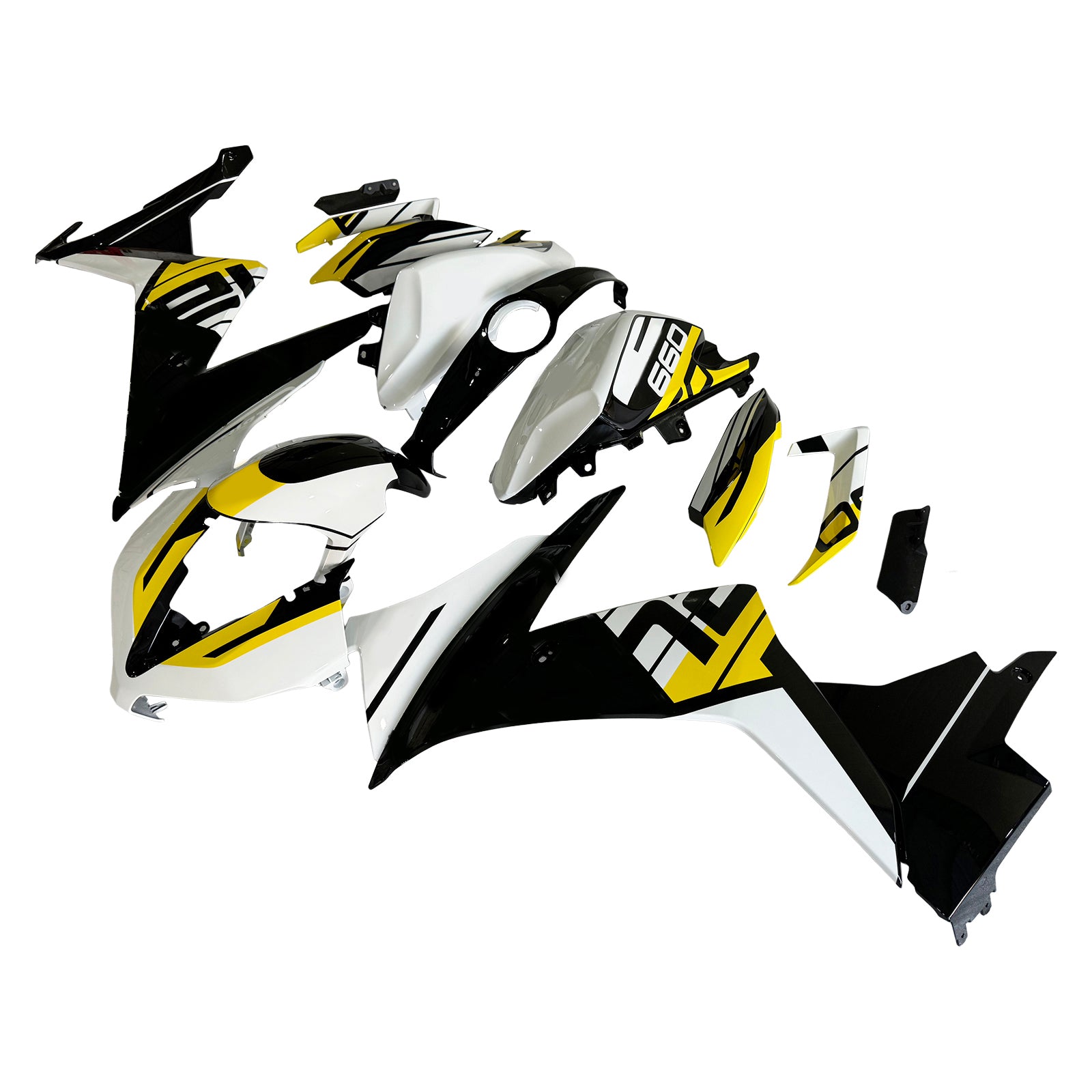 Amotopart 2024-2025 Triumph Daytona 660 Yellow Black White Fairing Kit