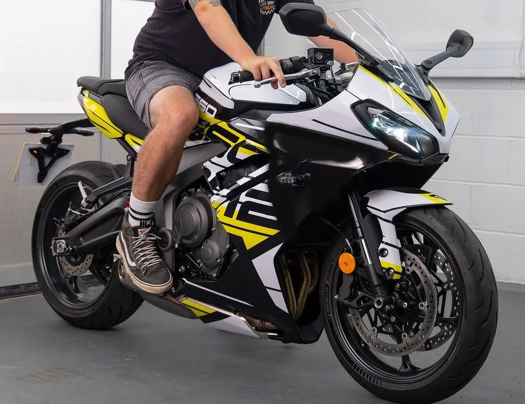 Amotopart 2024-2025 Triumph Daytona 660 Yellow Black White Fairing Kit