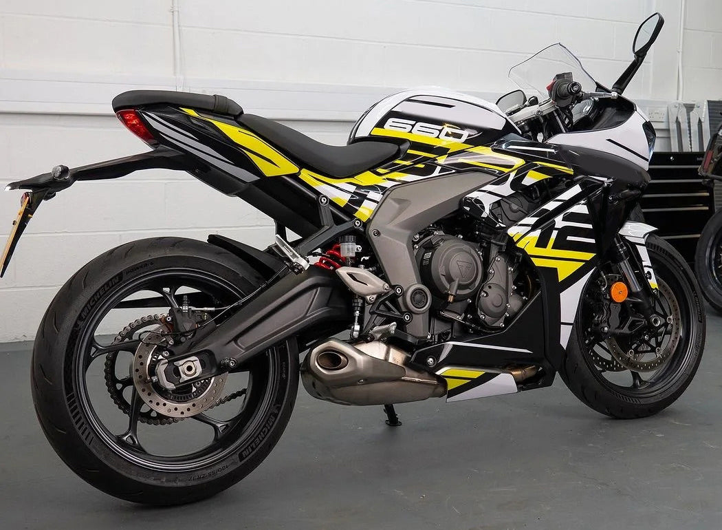 Amotopart 2024-2025 Triumph Daytona 660 Yellow Black White Fairing Kit