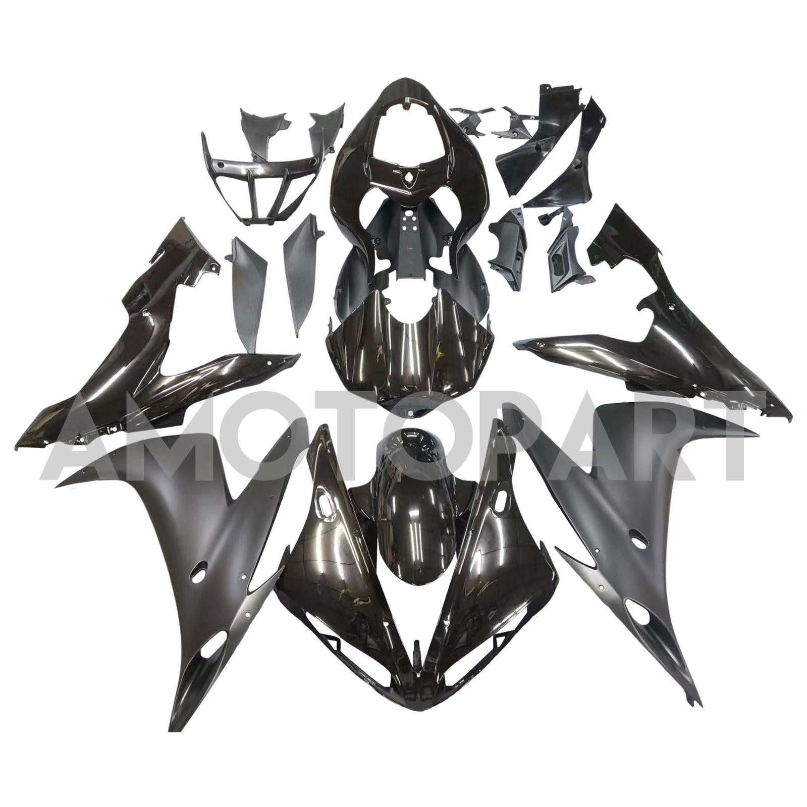 Amotopart 2004-2006 Yamaha Yzf R1 Fairing Gloss Matt Black Fairing Kit
