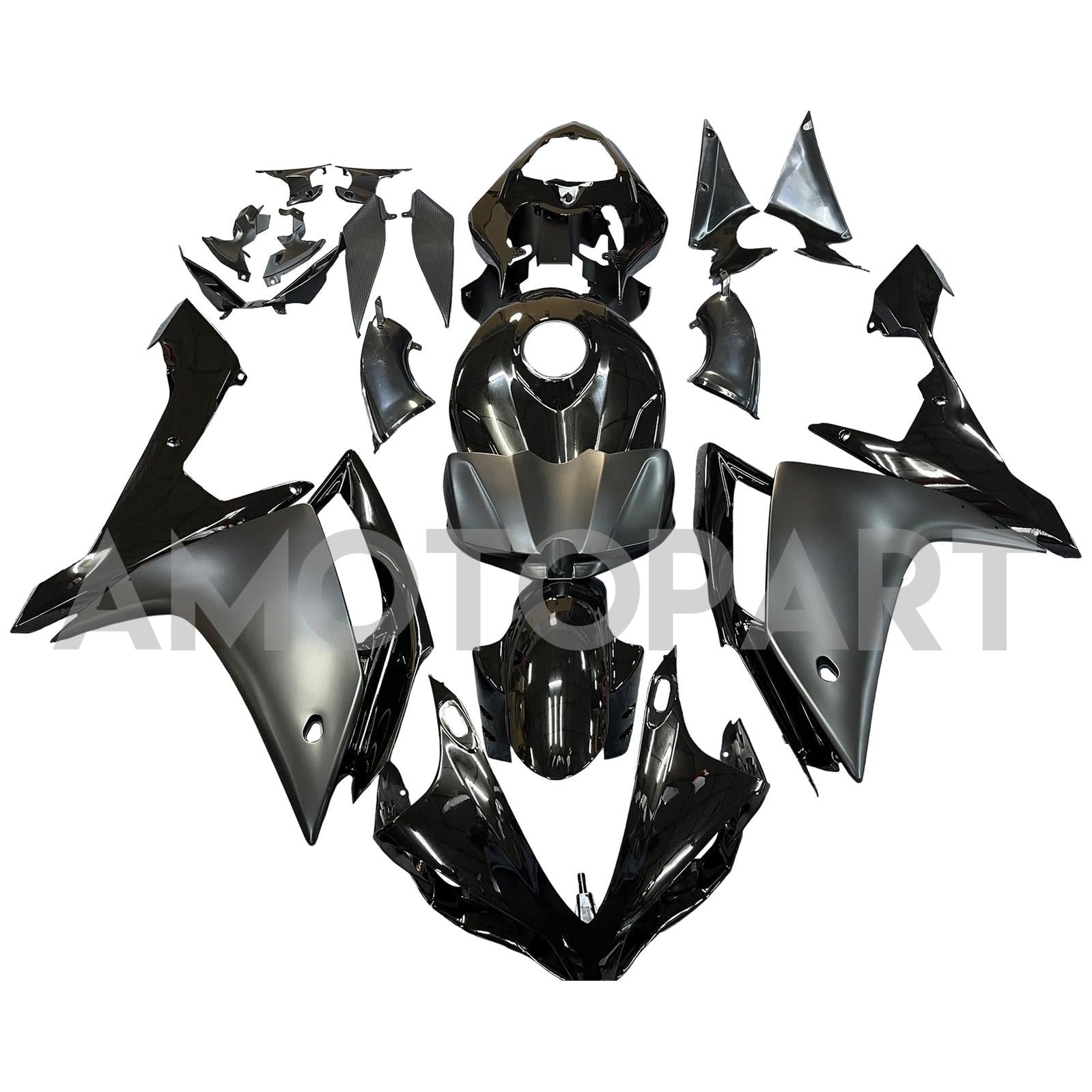 Amotopart 2007-2008 Yamaha YZF R1 FAILING GLOSS Matt Black Kit