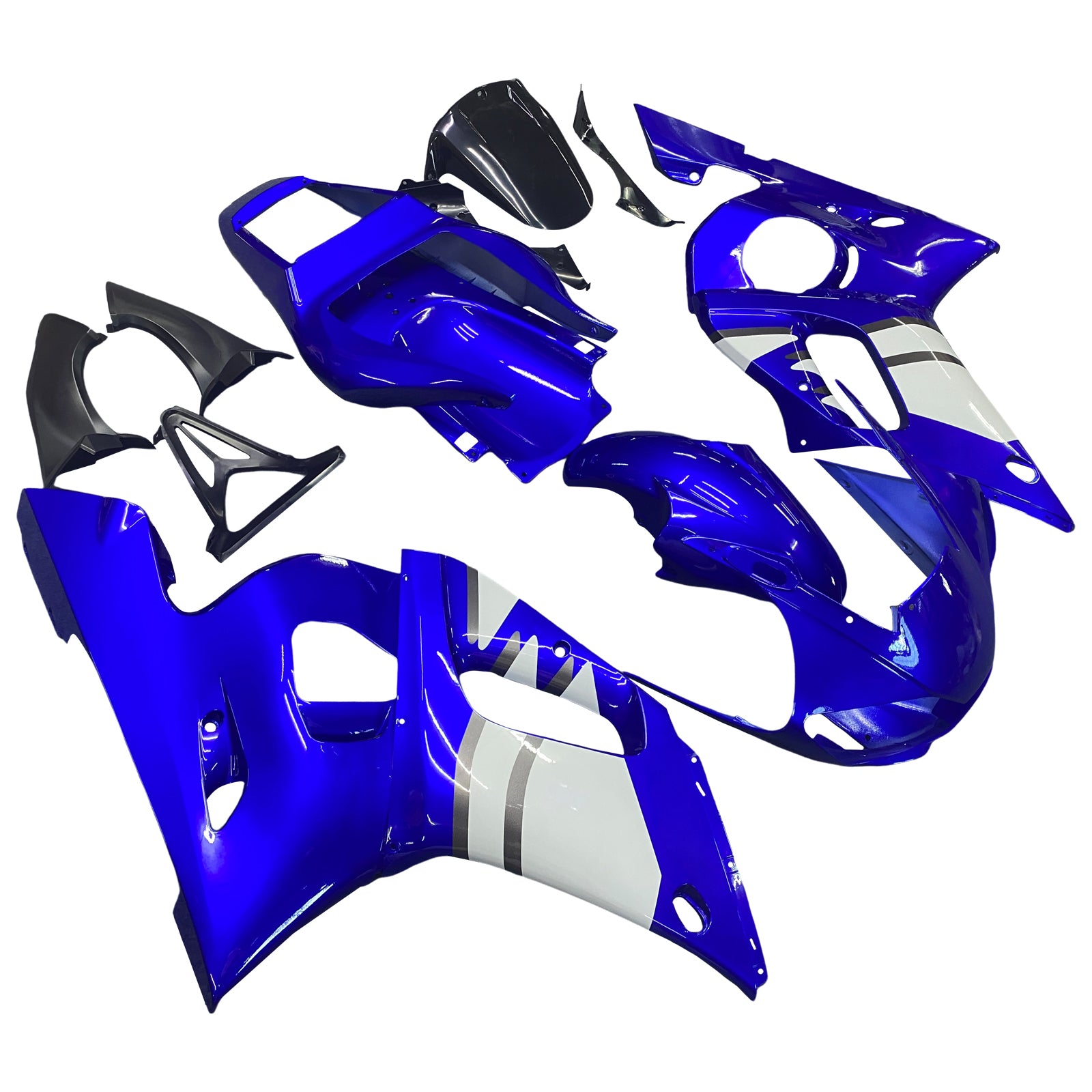 Amotopart 1998-2002 Yamaha Yzf R6 Fairring Blue White Fairring Kit