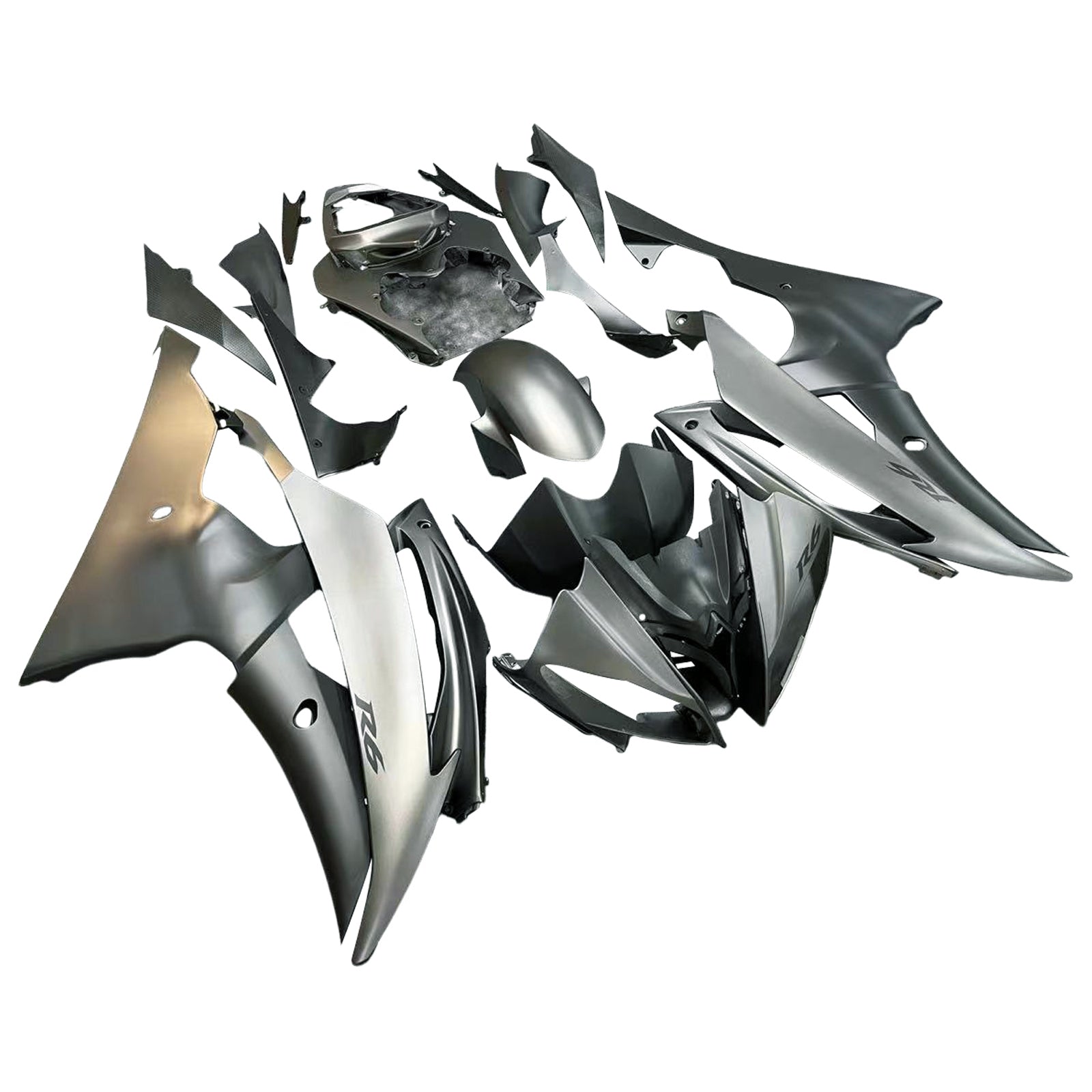 Amotopart 2008-2016 YAMAHA YZF-R6 Fairing Gray Black Fairing Kit