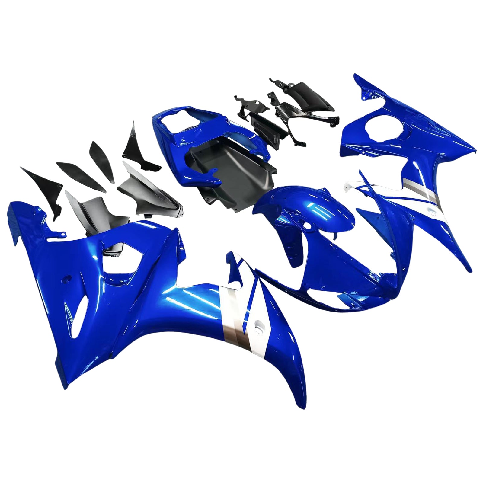 Amotopart 2005 Yamaha YZF-R6 Fairing Blue White Kit