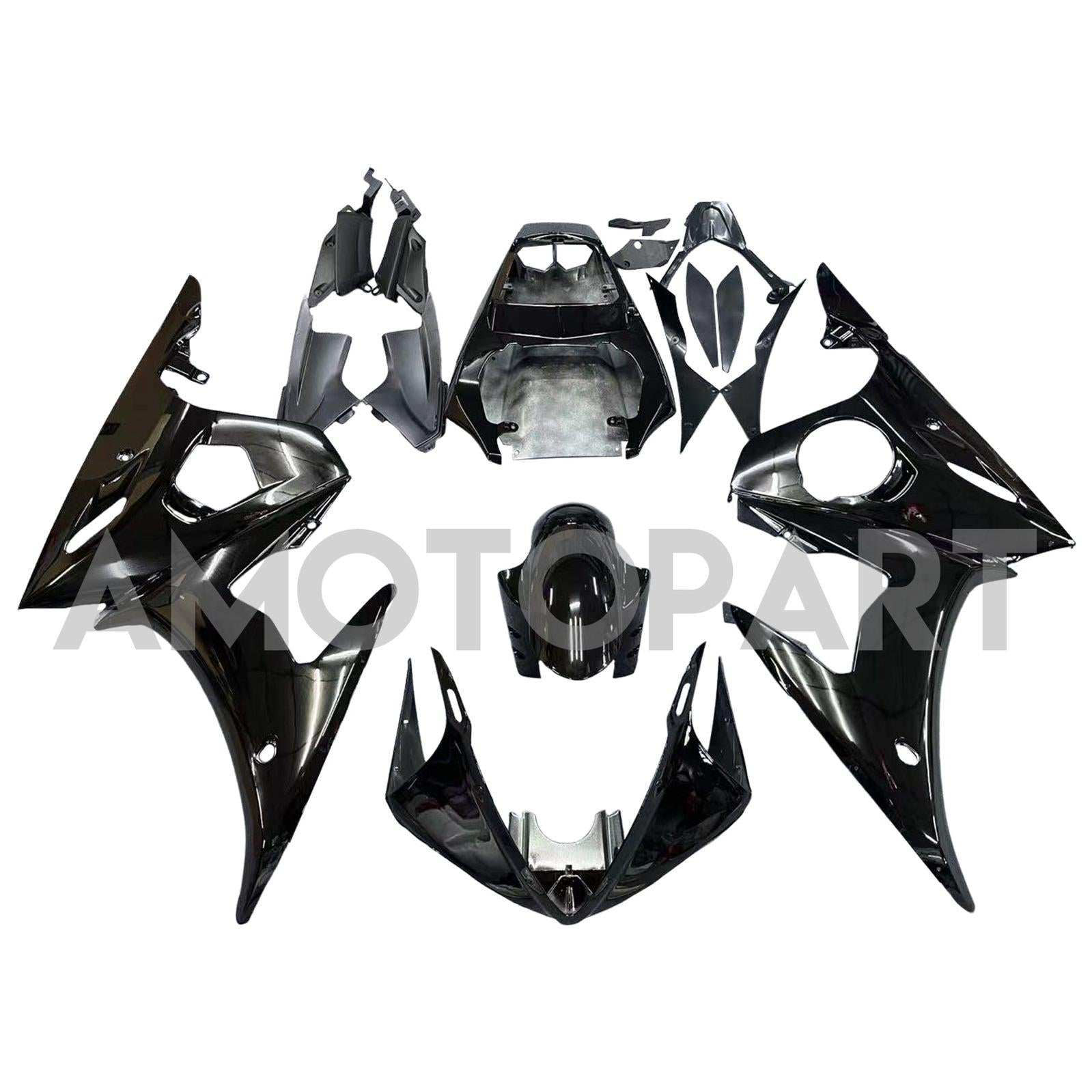 Amotopart 2005 ヤマハ YZF R6 フェアリング グロス ブラック キット