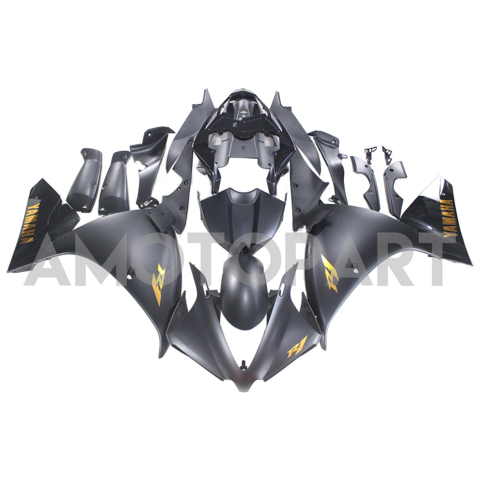 Amotopart Yamaha 2012-2014 YZF 1000 R1 Black Fairing Kit