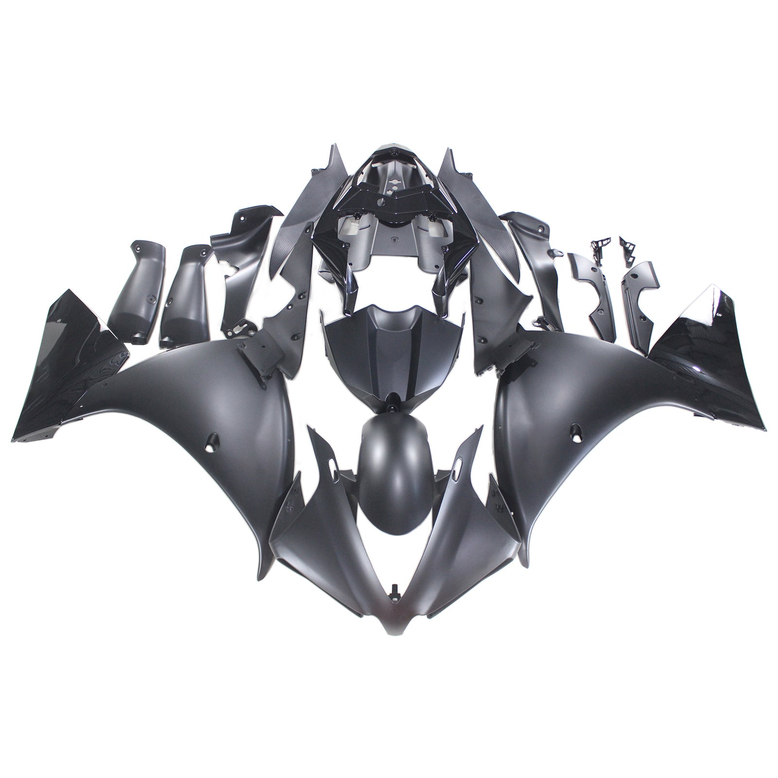 Amotopart Yamaha 2012–2014 YZF 1000 R1 schwarzes Verkleidungsset