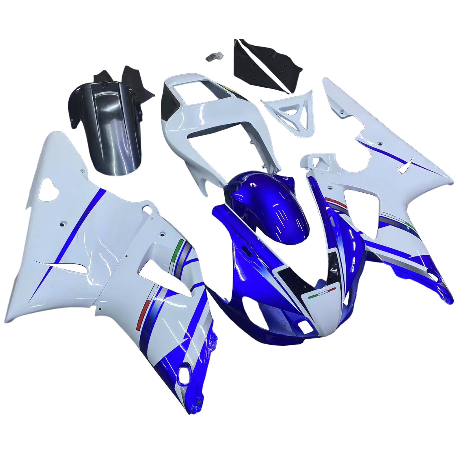 Amotopart 1998-1999 Yamaha YZF 1000 R1 Blue & White Style2 Kit de carenagem