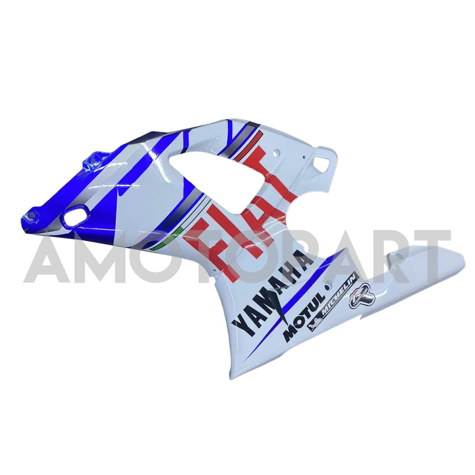 Amotopart 1998-1999 Yamaha YZF 1000 R1 Bleu&Kit de carénage blanc Style2