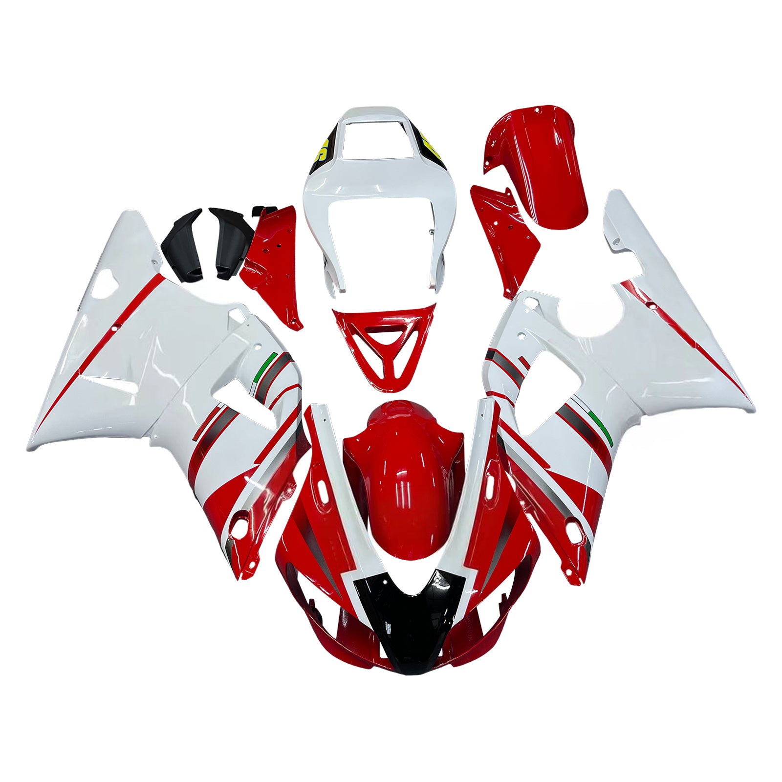 Amotopart 1998-1999 Yamaha YZF 1000 R1 Red&White Fairing Kit