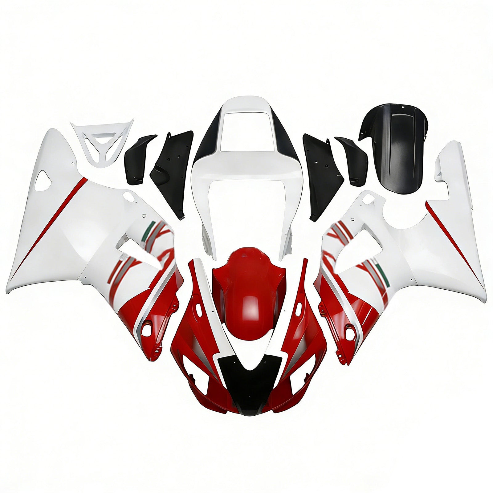 Amotopart 1998–1999 Yamaha YZF 1000 R1 Rot&Verkleidungssatz White Style1