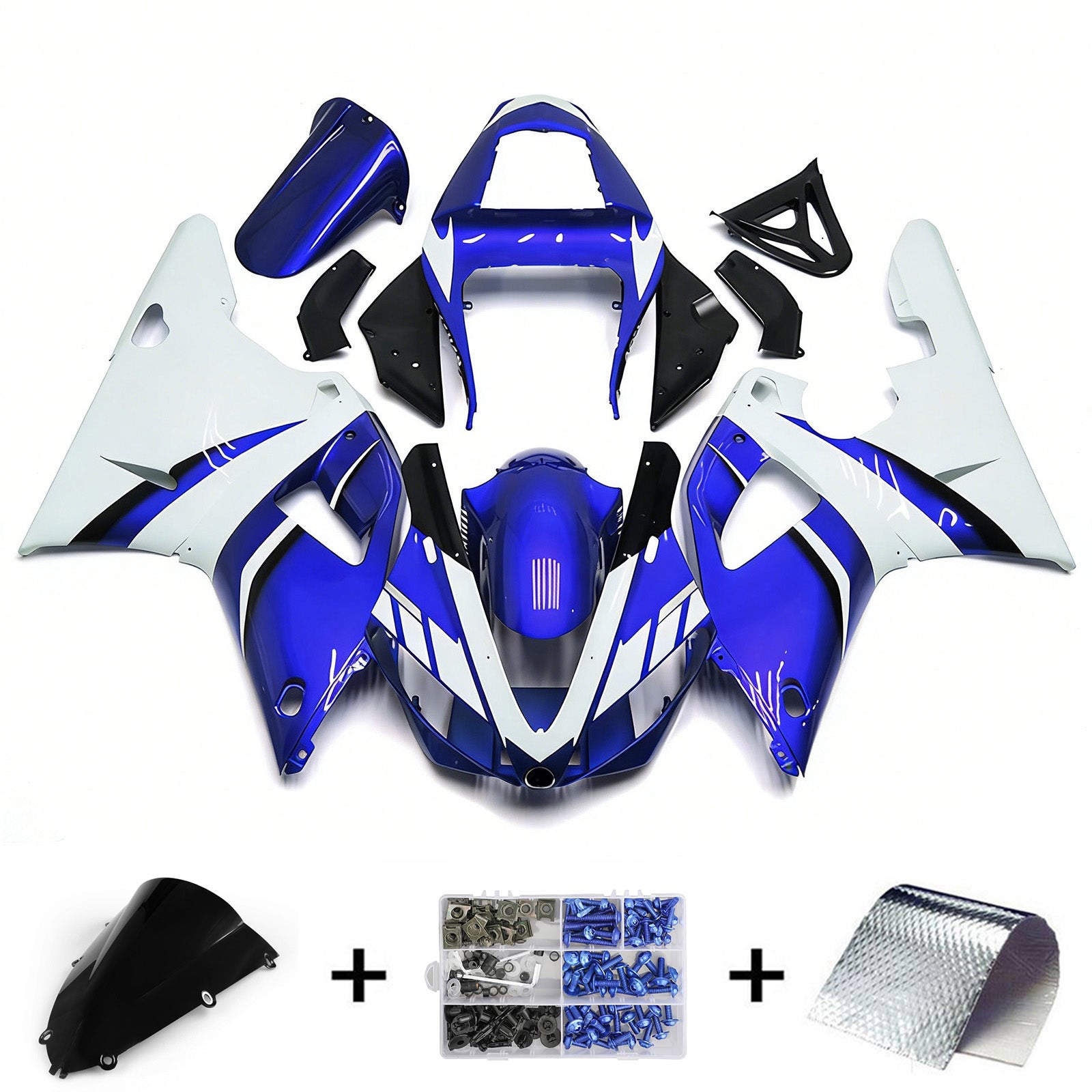Amotopart 1998-1999 Kit carena Yamaha YZF 1000 R1 Blu&Bianco Style2