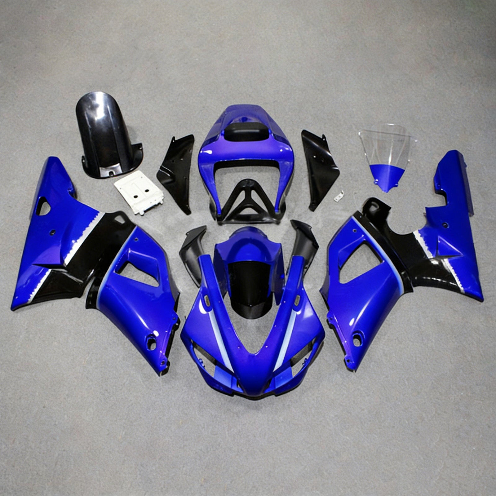 Amotopart 1998–1999 Yamaha YZF 1000 R1 Blau&Weißer Verkleidungssatz im Style3-Stil mit Monster-Logo