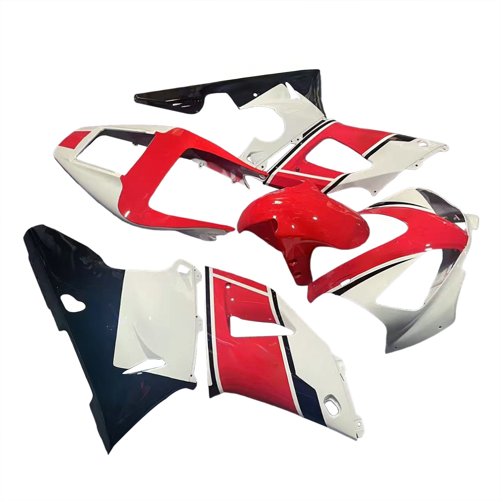 Amotopart 1998-1999 Yamaha YZF 1000 R1 Red & White Style3 Fairing Kit