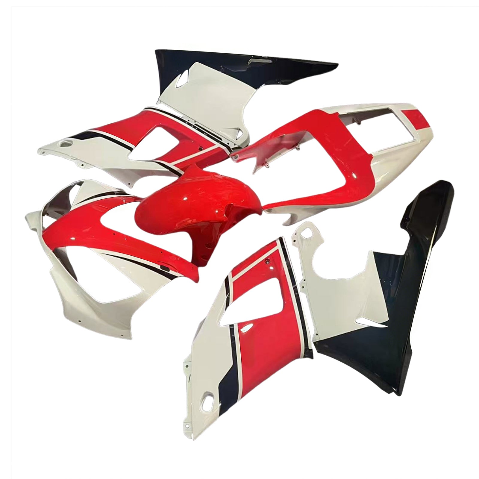 Amotopart 1998-1999 Yamaha YZF 1000 R1 Red & White Style3 Fairing Kit