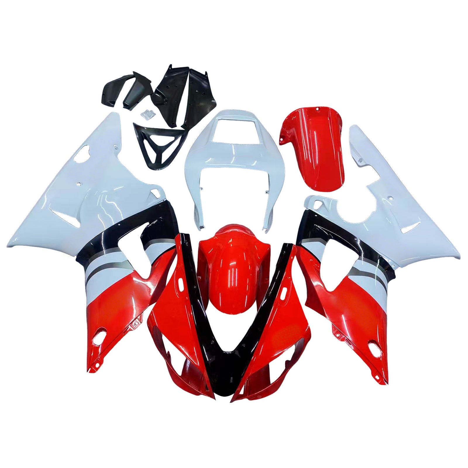 Amotopart 1998-1999 Yamaha YZF 1000 R1 Black Red White Fairing Kit