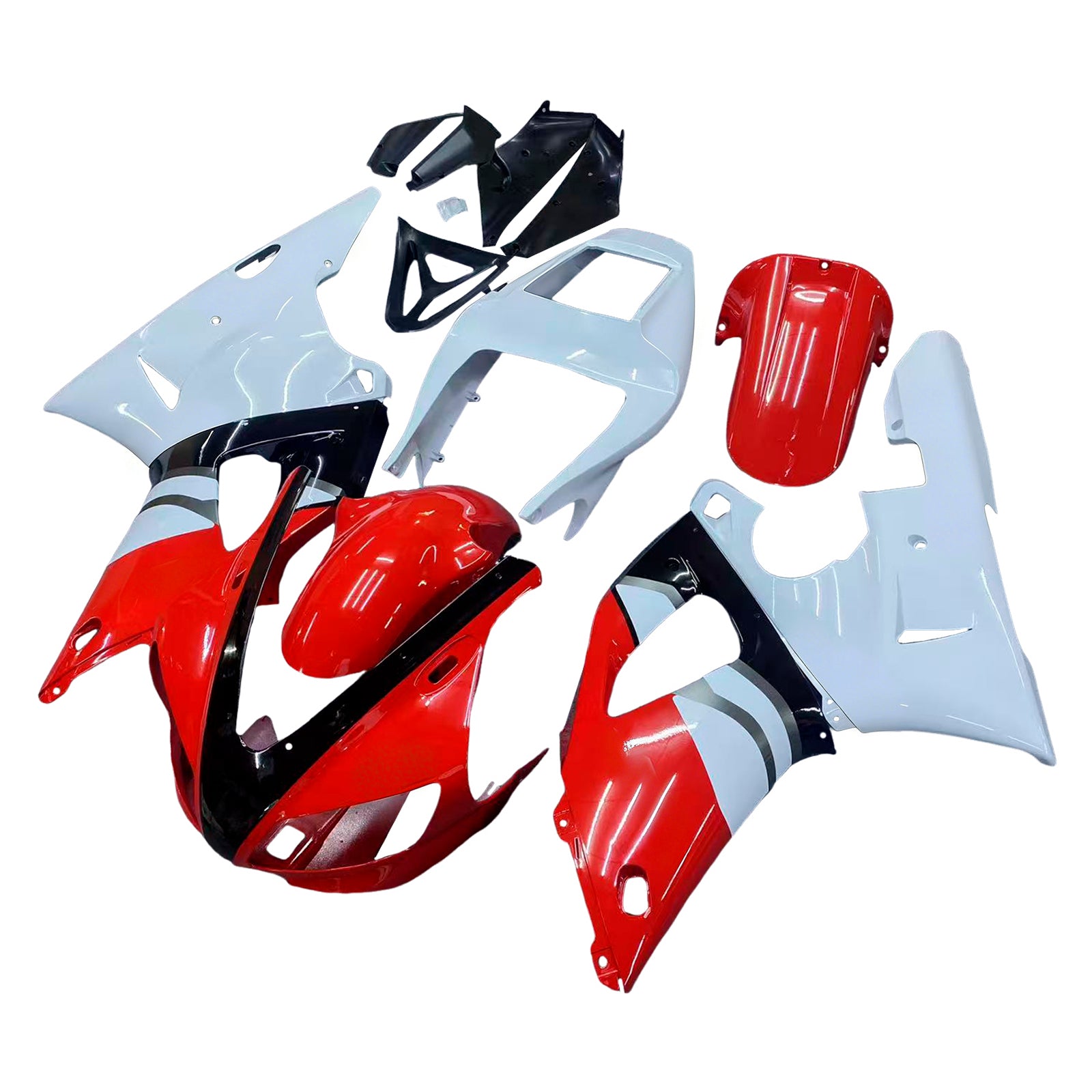 Amotopart 1998-1999 Yamaha YZF 1000 R1 Black Red White Fairing Kit