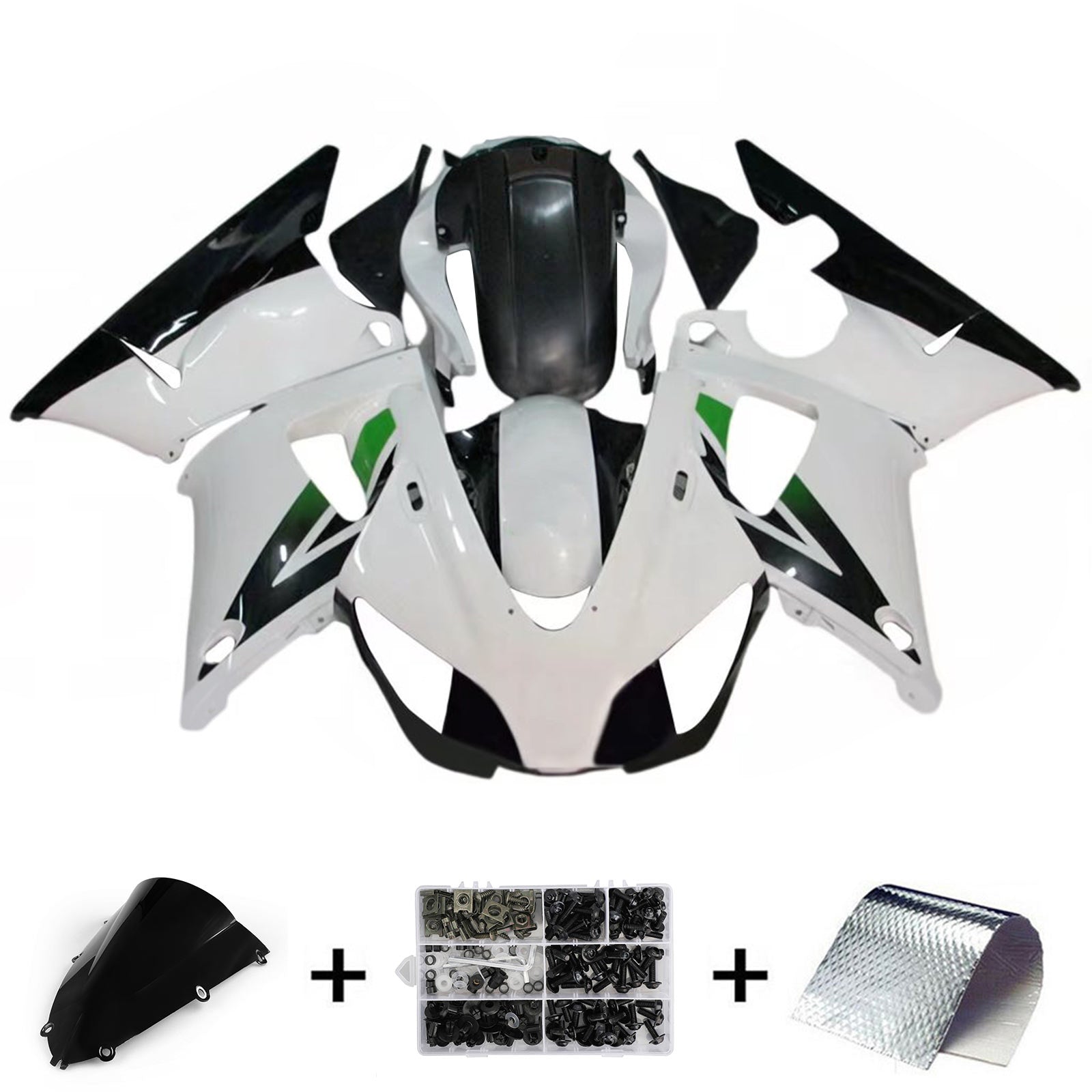 Amotopart 1998-1999 Yamaha YZF 1000 R1 White Black Fairing Kit