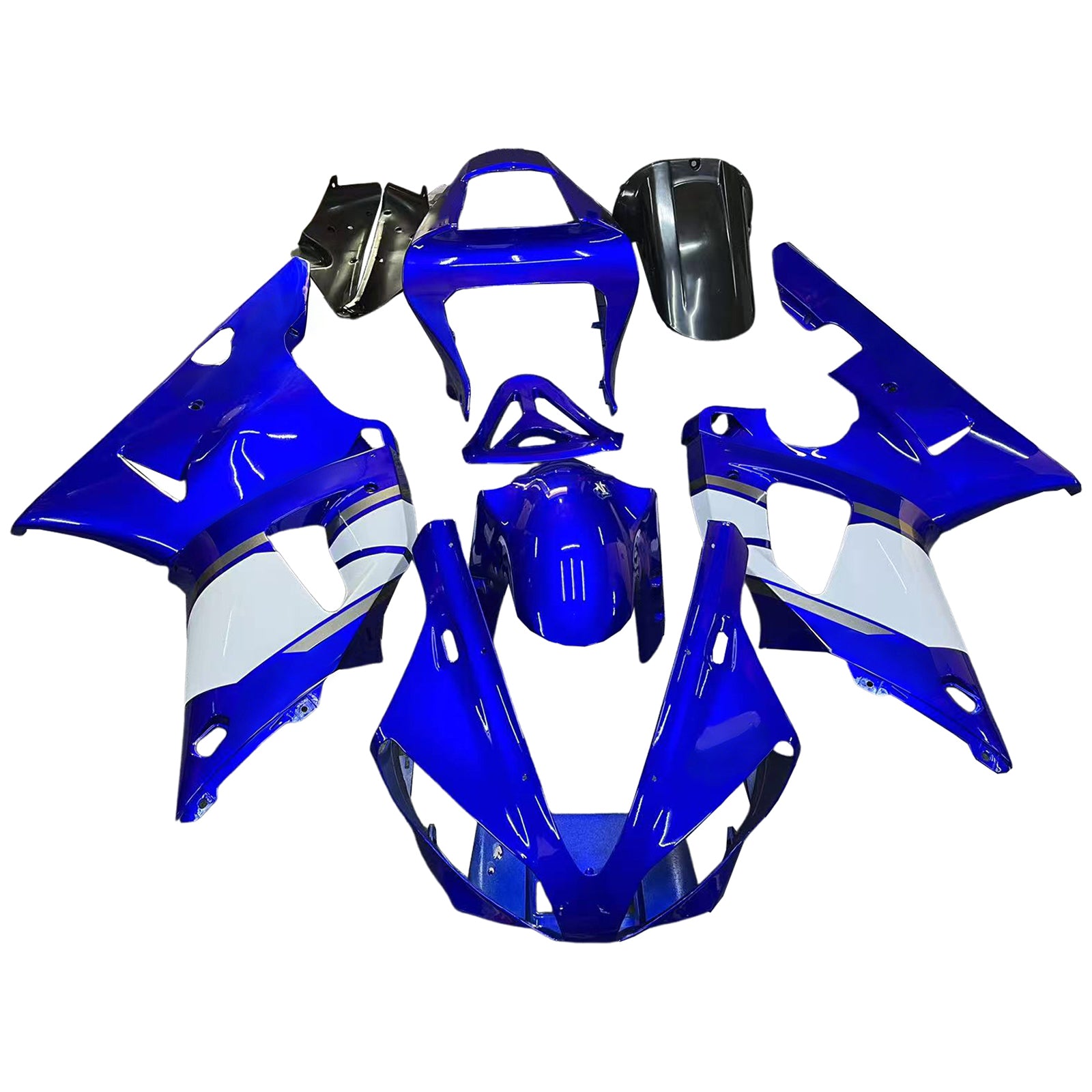 Amotopart 2000-2001 Yamaha YZF 1000 R1 Blue&White Style3 Fairing Kit