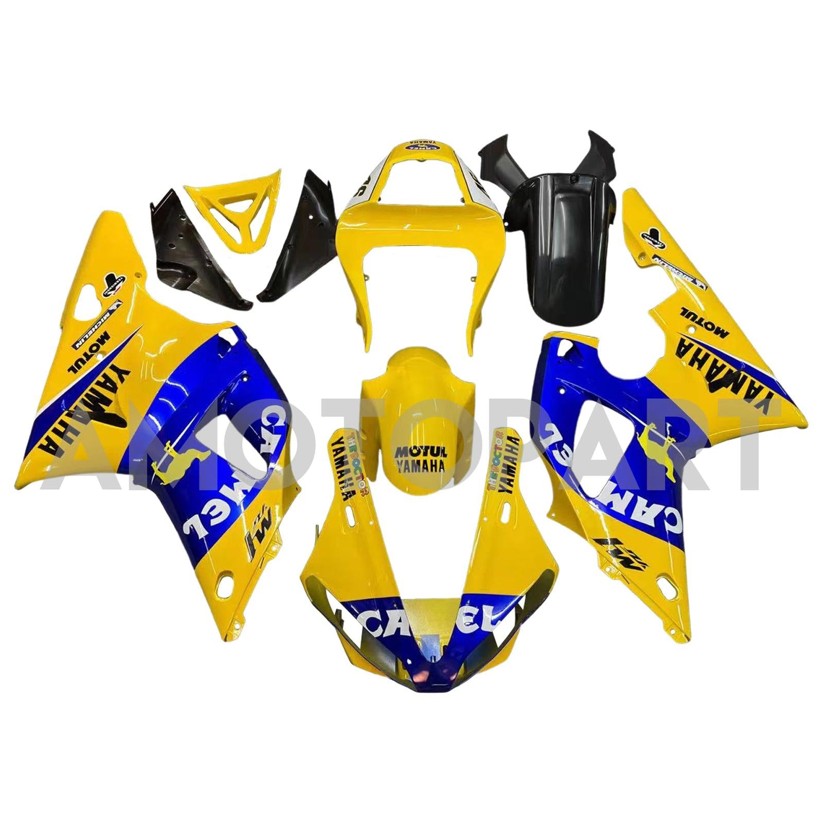 Amotopart 2000-2001 Yamaha YZF 1000 R1 Blue&Yellow Fairing Kit