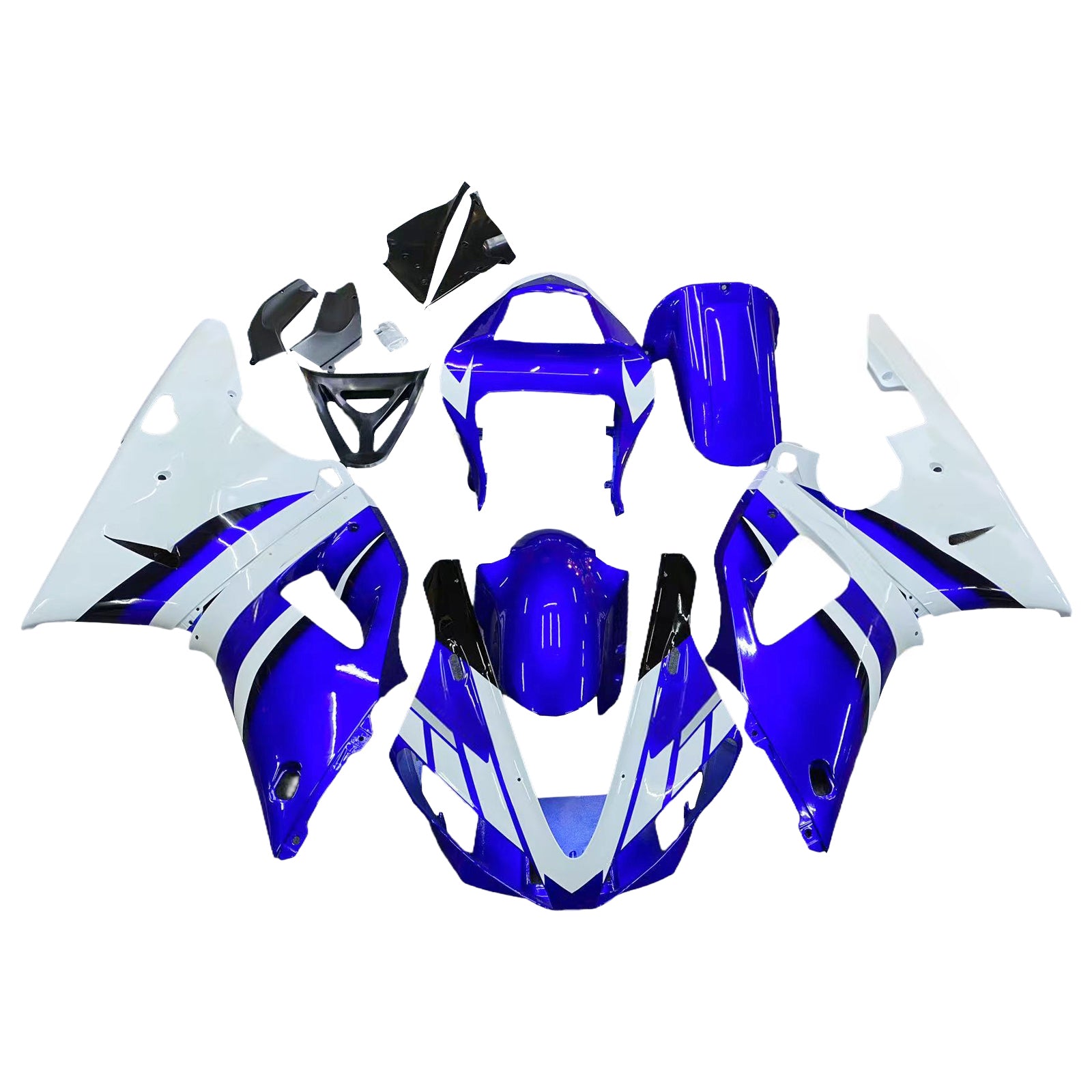 Amotopart 2000-2001 Yamaha YZF 1000 R1 Blue White Fairing Kit