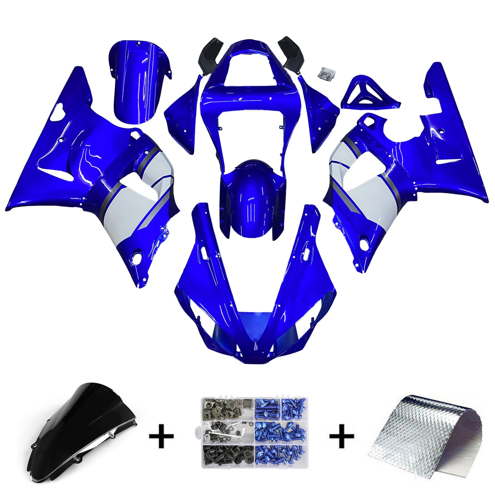 Amotopart 2000-2001 Yamaha YZF-R1 Blue Fairing Kit