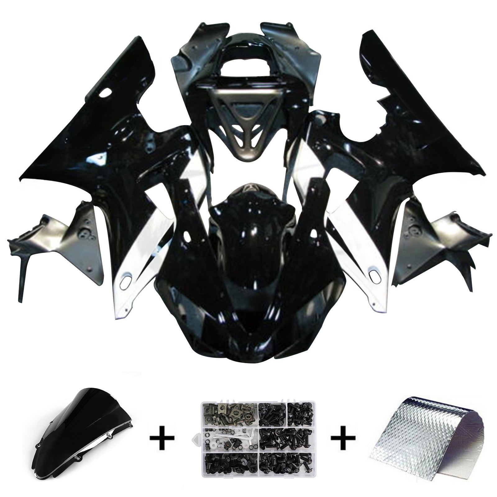 Amotopart 2000-2001 Yamaha YZF-R1 Black Fairing Kit