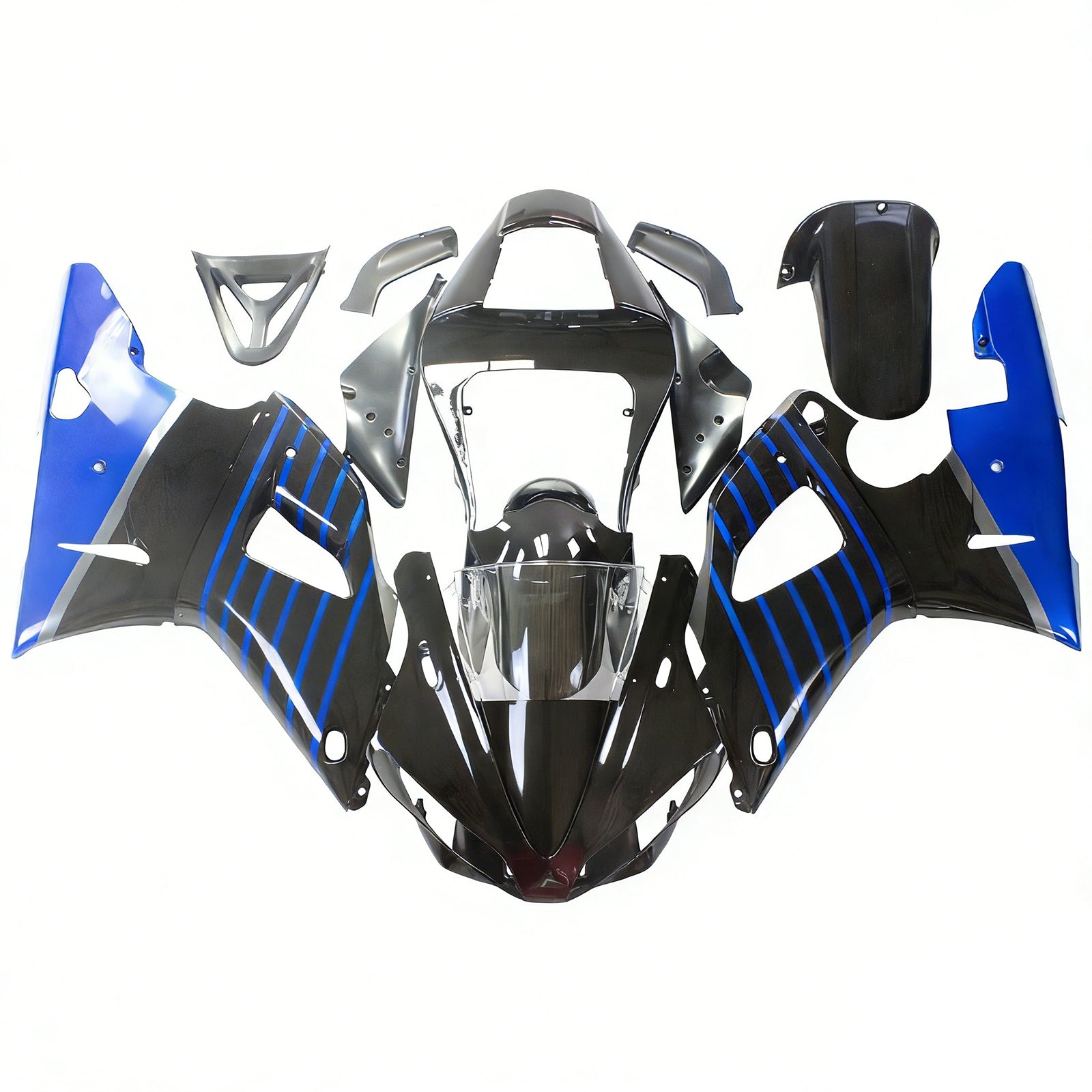 Amotopart Yamaha 2000-2001 YZF 1000 R1 Blue Black Fairing Kit
