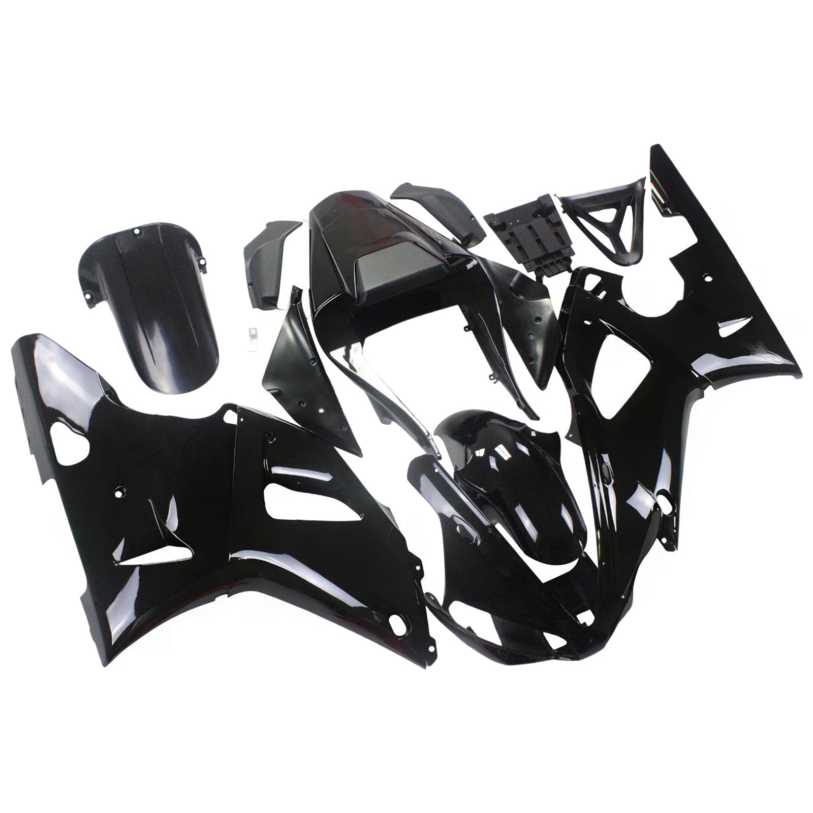 Amotopart Yamaha 2000-2001 YZF 1000 R1 Black Fairing Kit