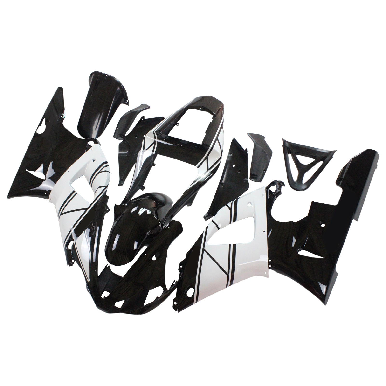 Amotopart 2000-2001 Yamaha YZF 1000 R1 Kit de carenado blanco y negro
