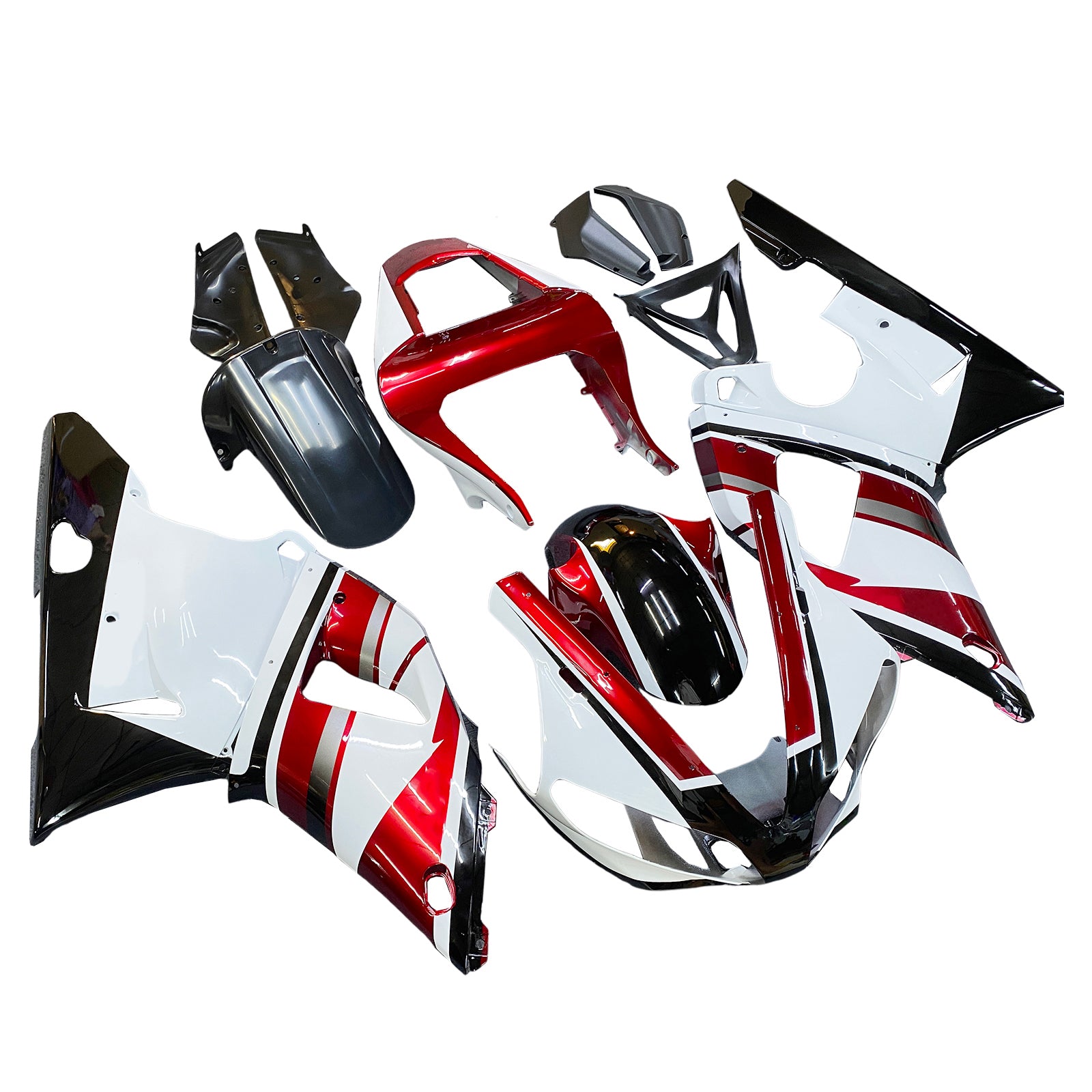Amotopart Yamaha 2000-2001 YZF 1000 R1 Kit carena rosso bianco