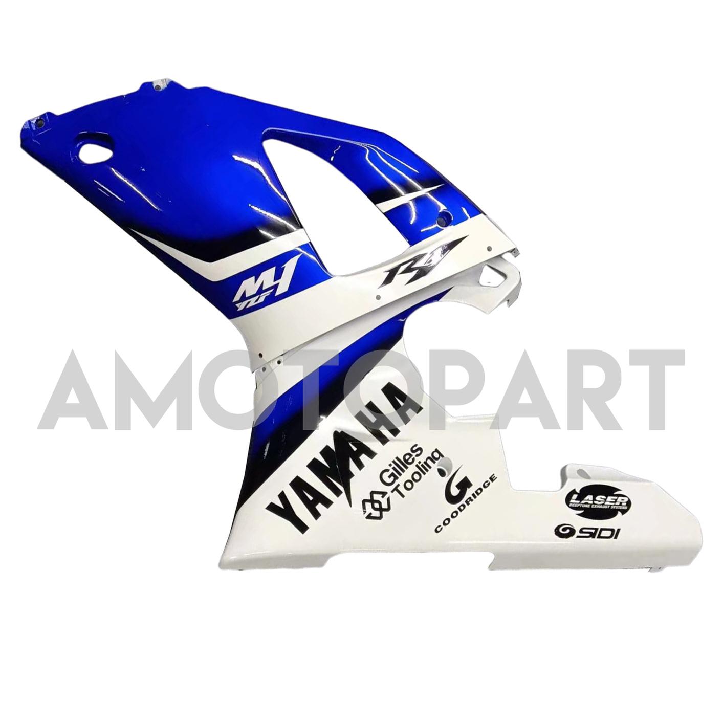 Amotopart 2000-2001 YZF 1000 R1 Yamaha Blue&White Style1 Fairing Kit