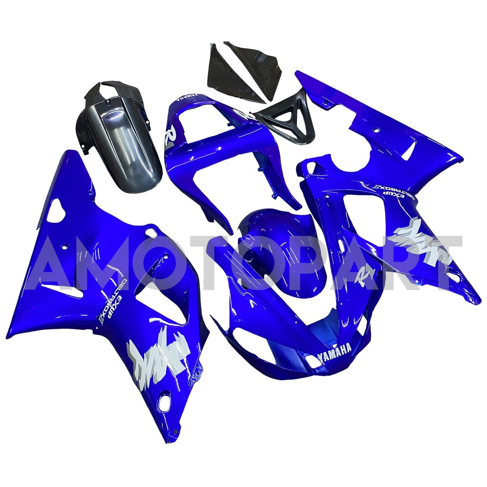 Amotopart 2000-2001 YZF 1000 R1 Yamaha Bleu&Kit de carénage blanc Style4
