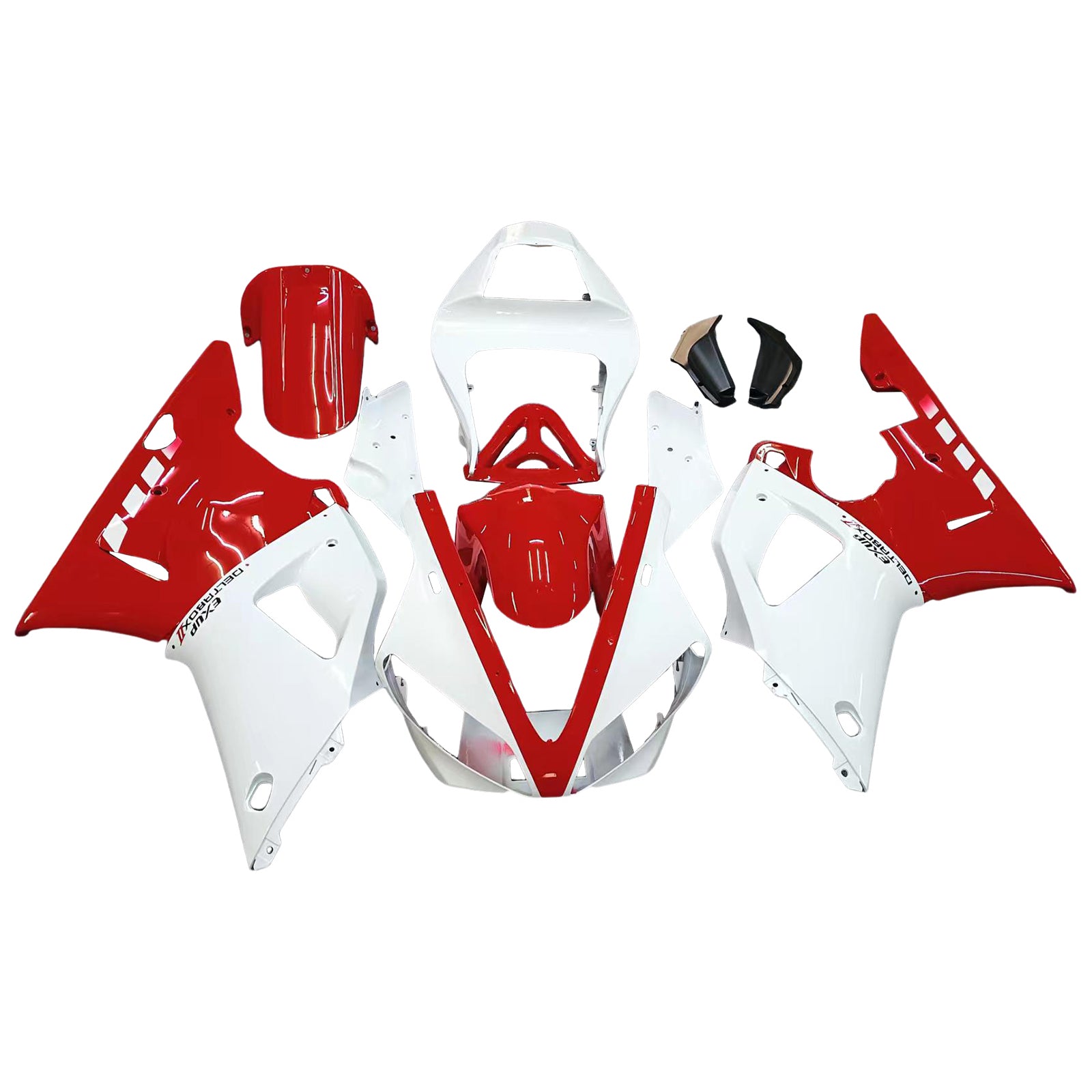 Amotopart 2000-2001 Yamaha YZF 1000 R1 White Red Fairing Kit